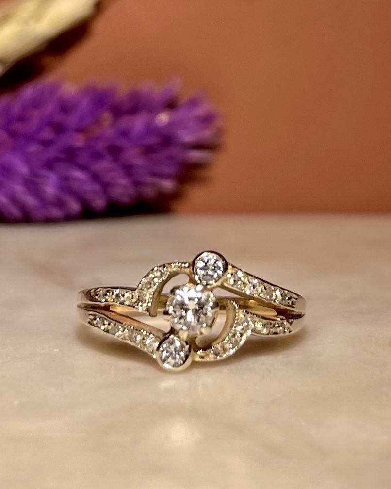 Bague Style Art - Déco Diamants "Néma" - Elliade Paris