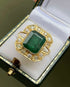 Bague Style Art - Déco Émeraude 4.70 carats & 14 Diamants"Isamélia" - Elliade Paris
