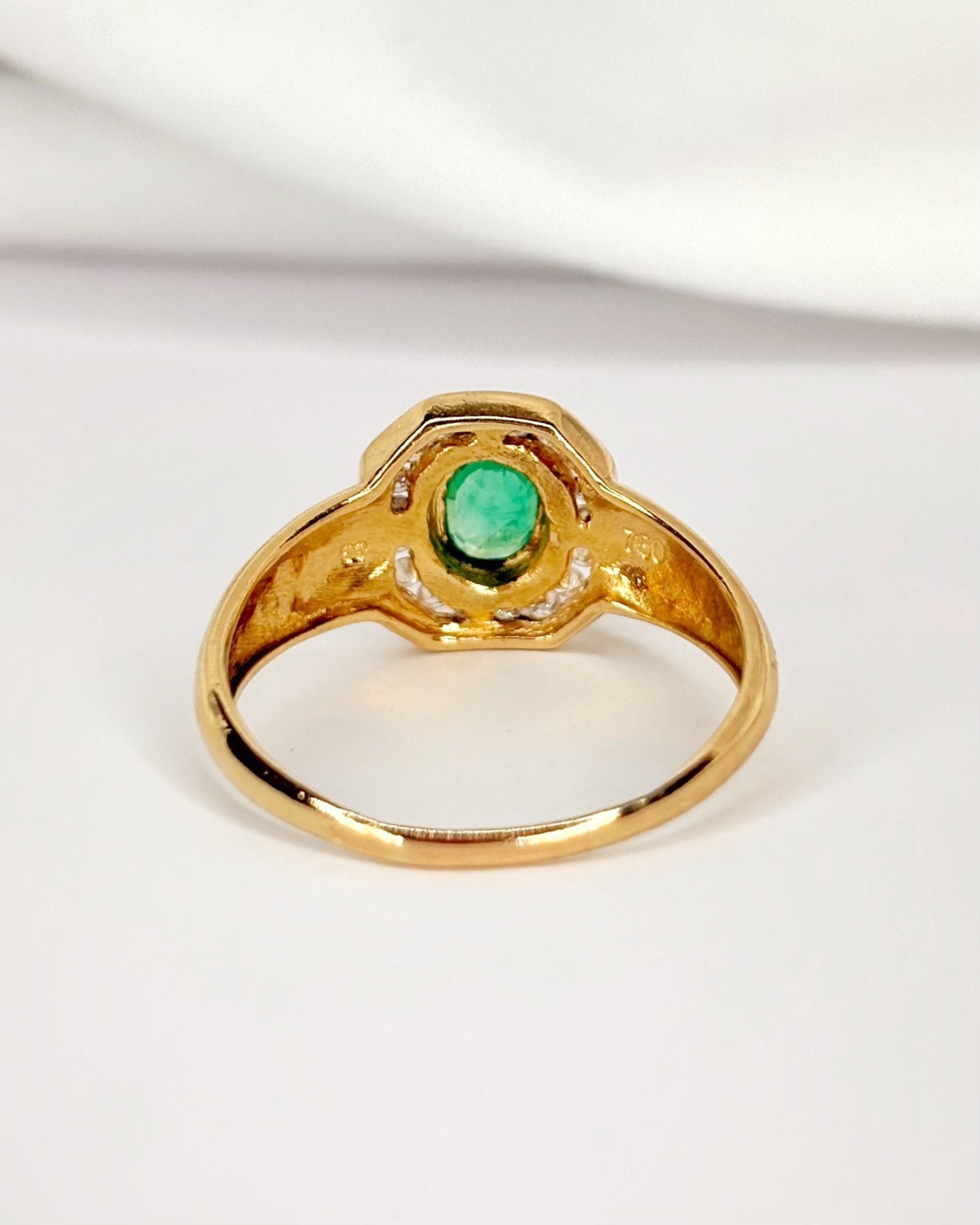 Bague Style Art-Déco Émeraude & Diamants "Eva" - Elliade Paris