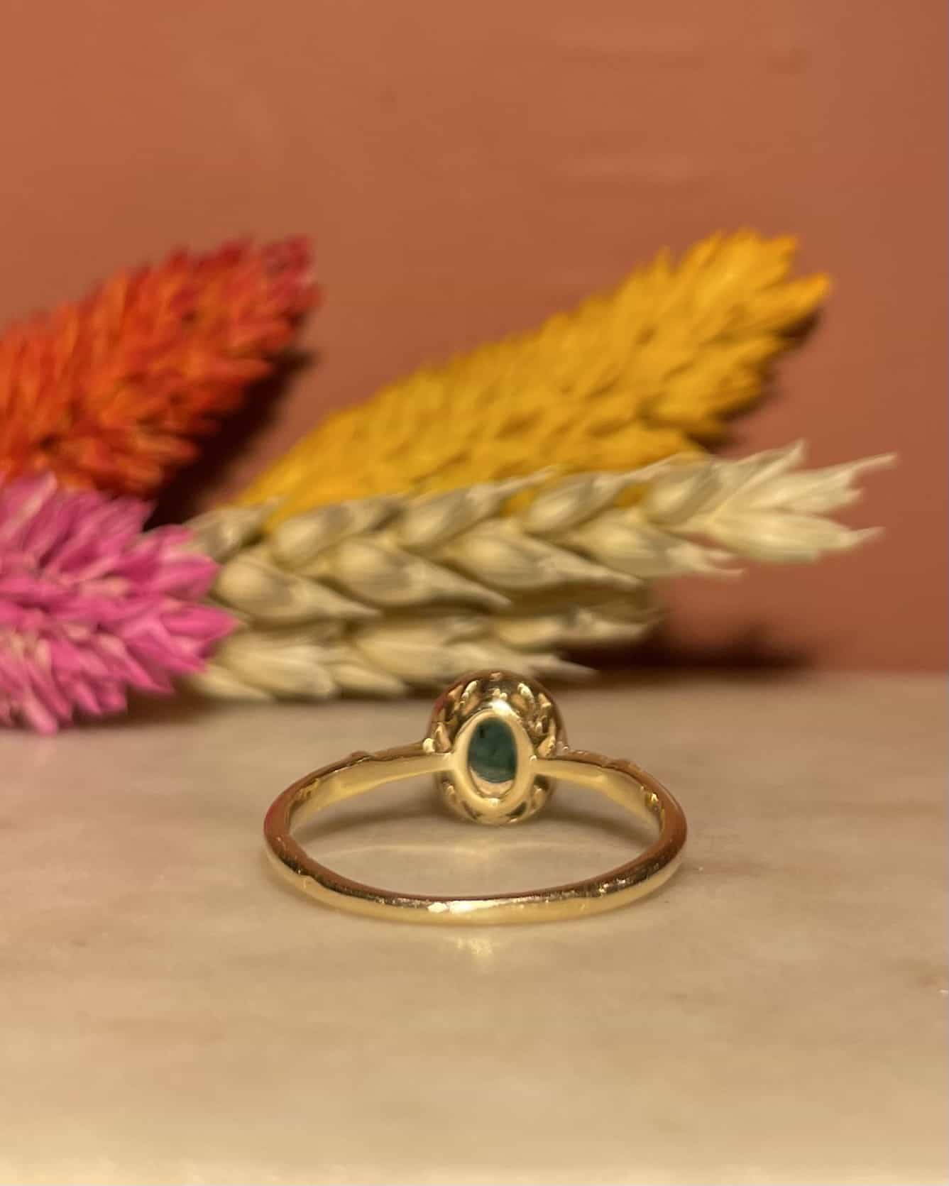 Bague Style Art - Déco Emeraude & Diamants "Rory" - Elliade Paris