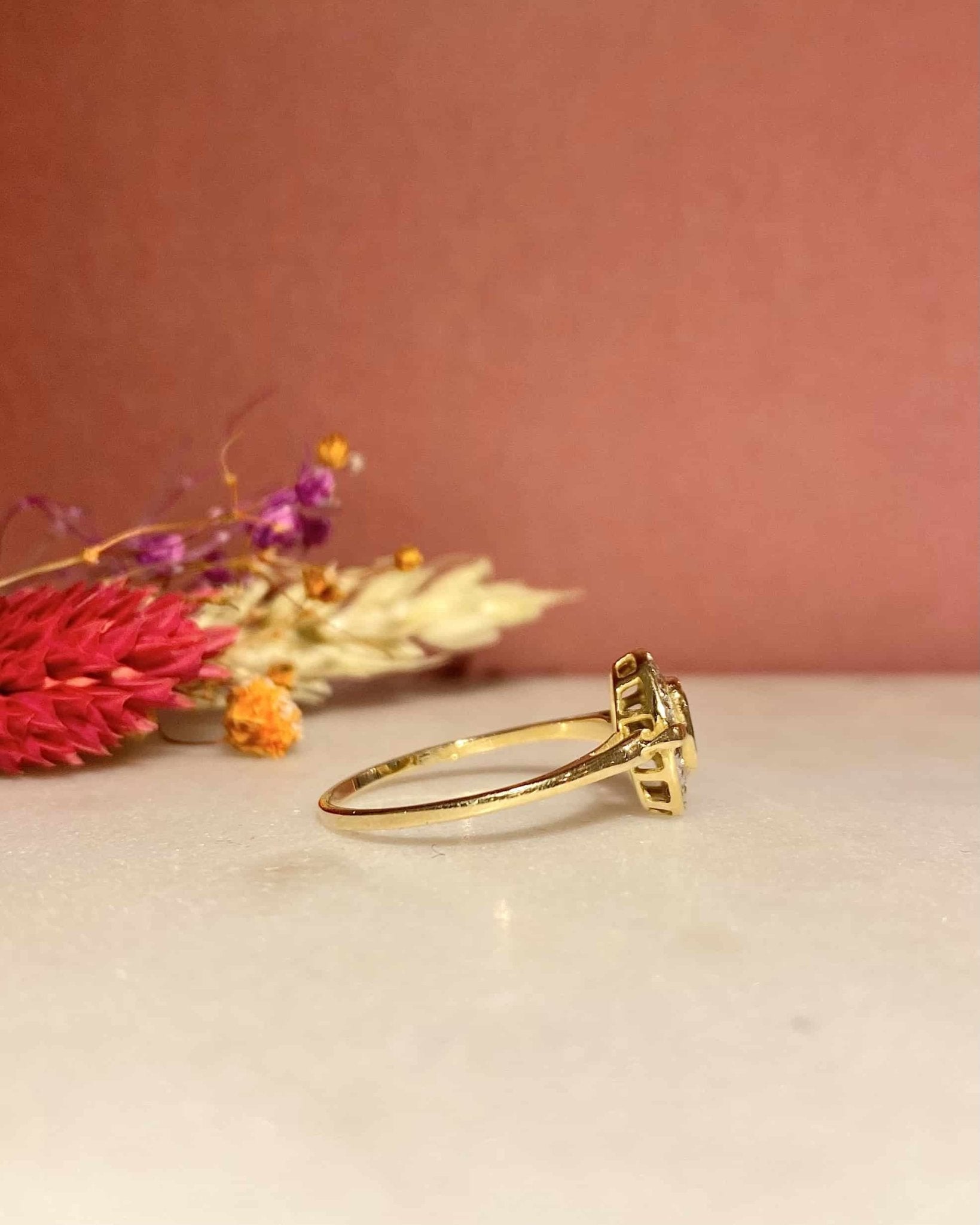 Bague Style Art - Déco Émeraude "Emeline" - Elliade Paris