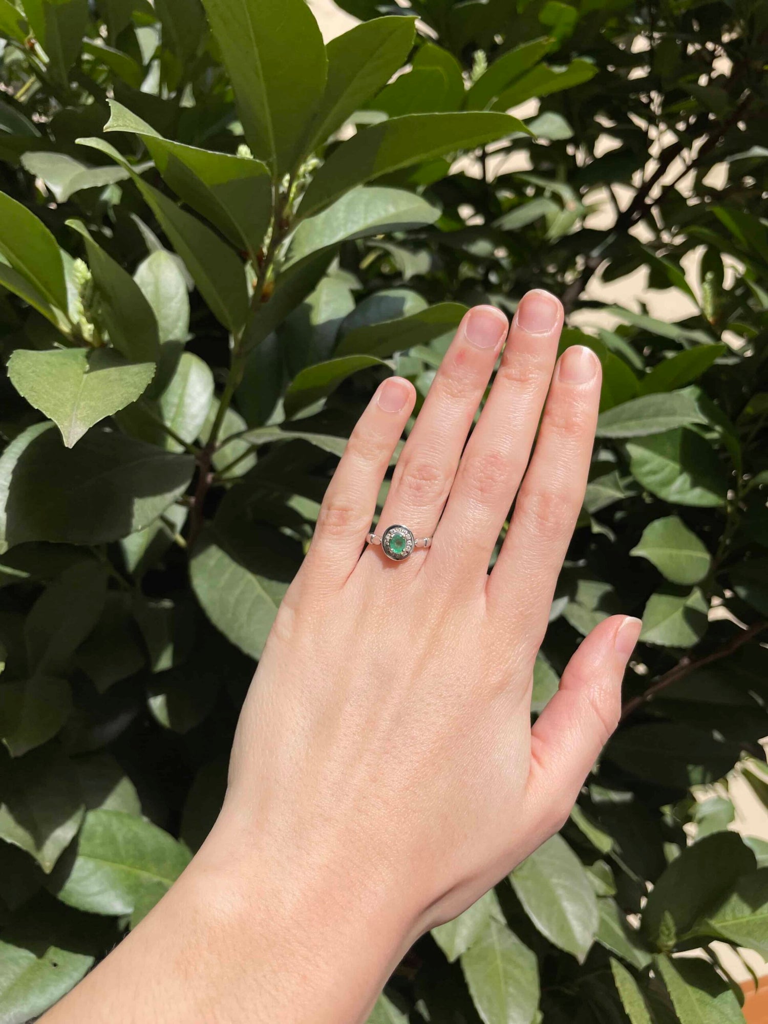 Bague Style Art-Déco Emeraude & Diamants "Renée"