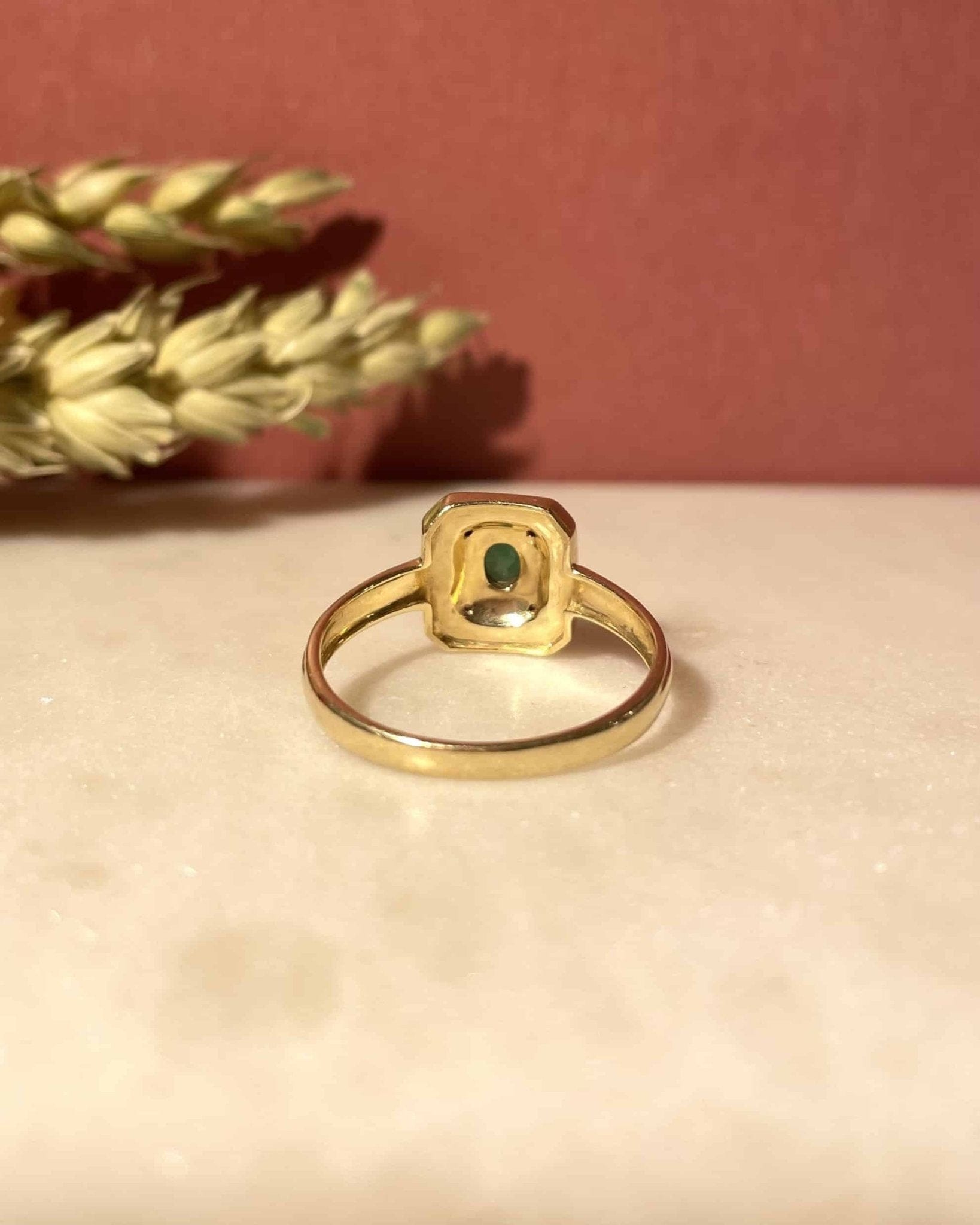 Bague Style Art - Déco Émeraude et Diamants "Roberta" - Elliade Paris