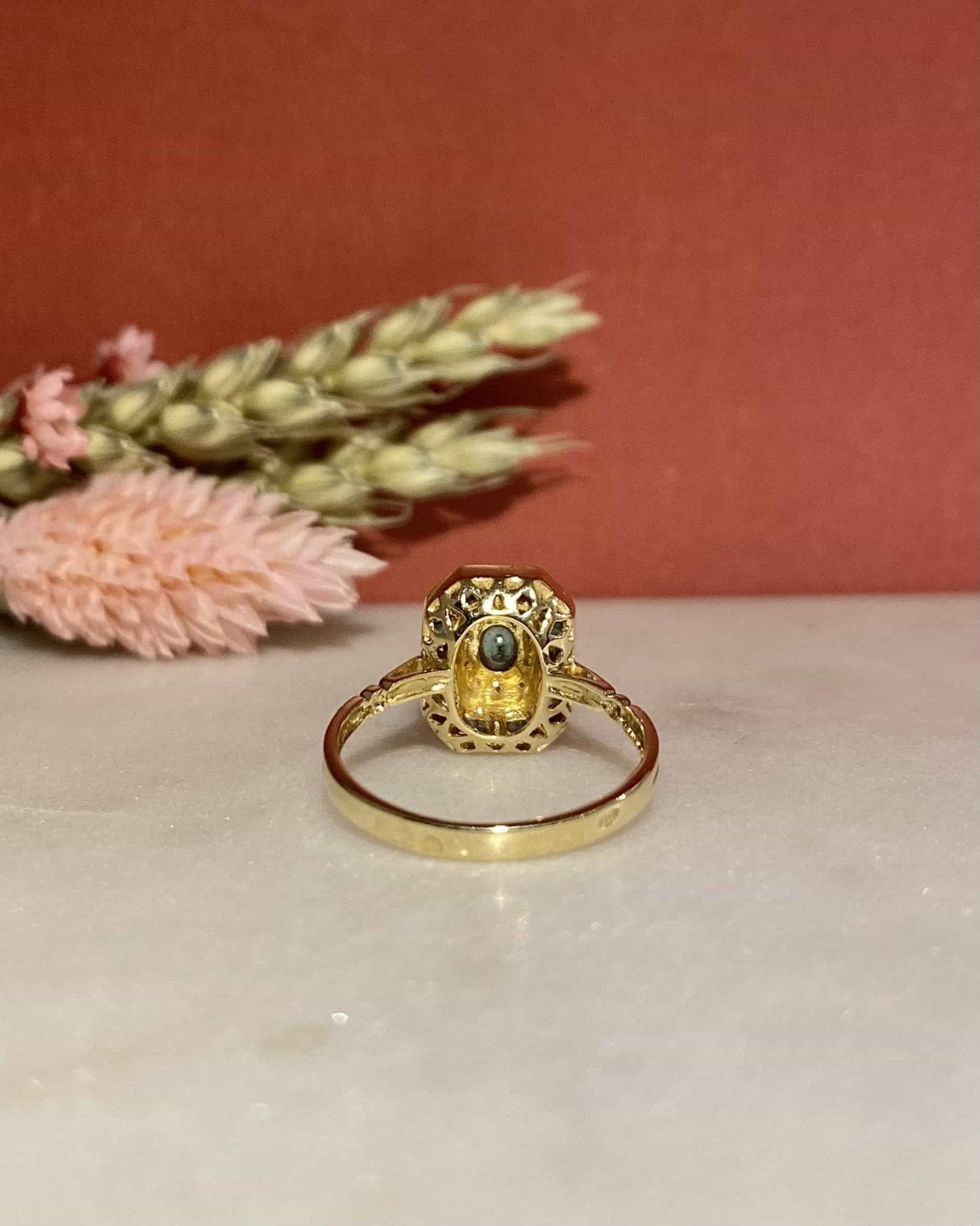 Bague Style Art - Déco Émeraudes et Diamants "Ximena" - Elliade Paris