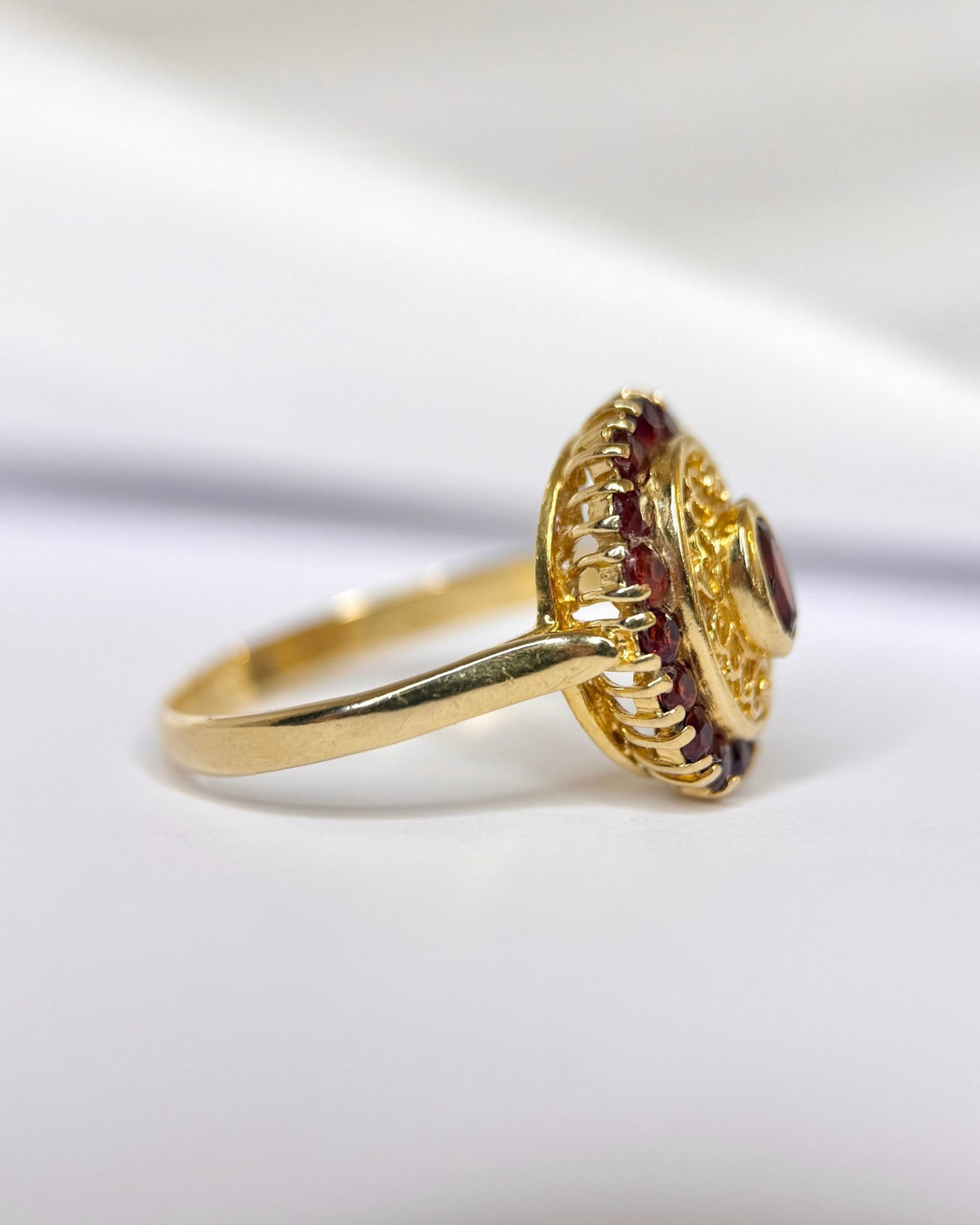 Bague Style Art-Déco Grenats Hessonite 0.70 carat "Hélène" - Elliade Paris