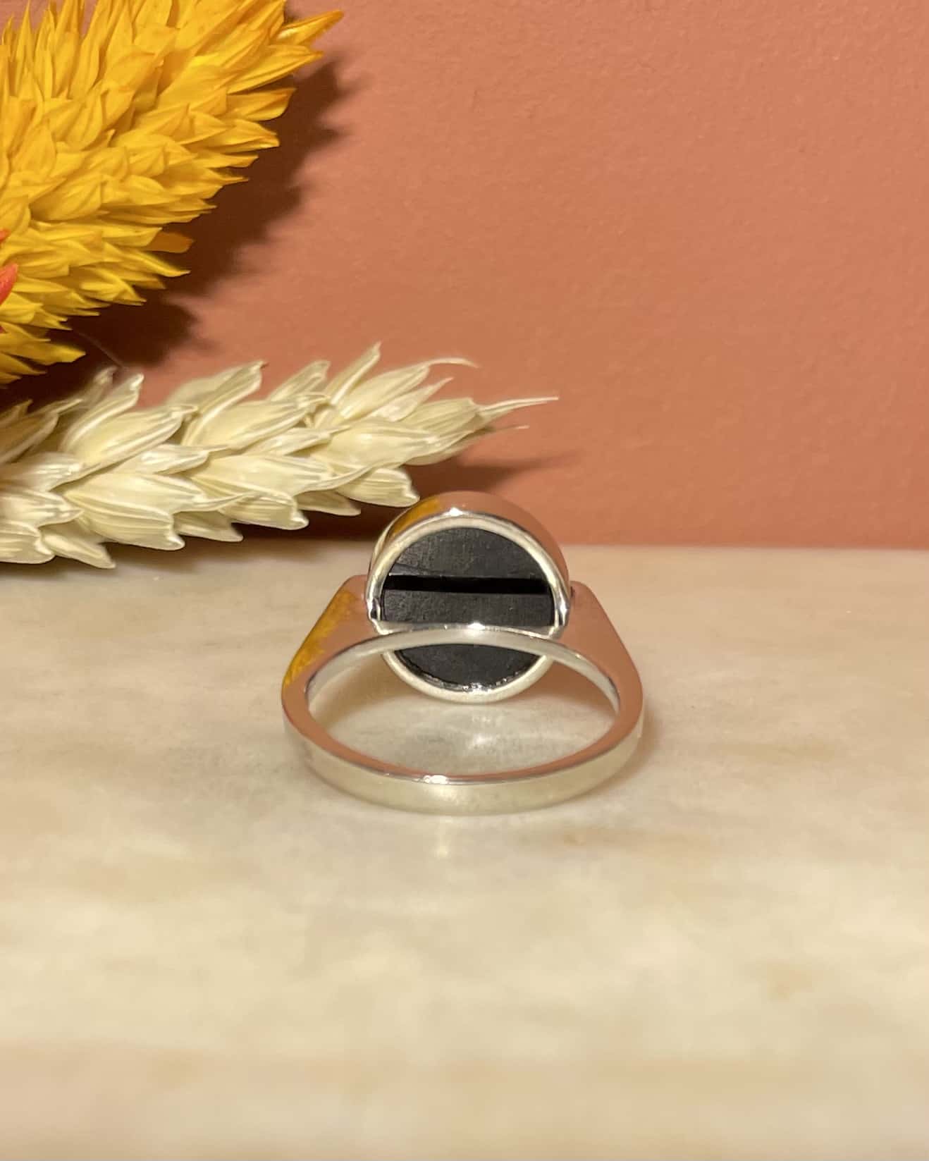 Bague Style Art - déco Onyx & Diamants "Jordan" - Elliade Paris