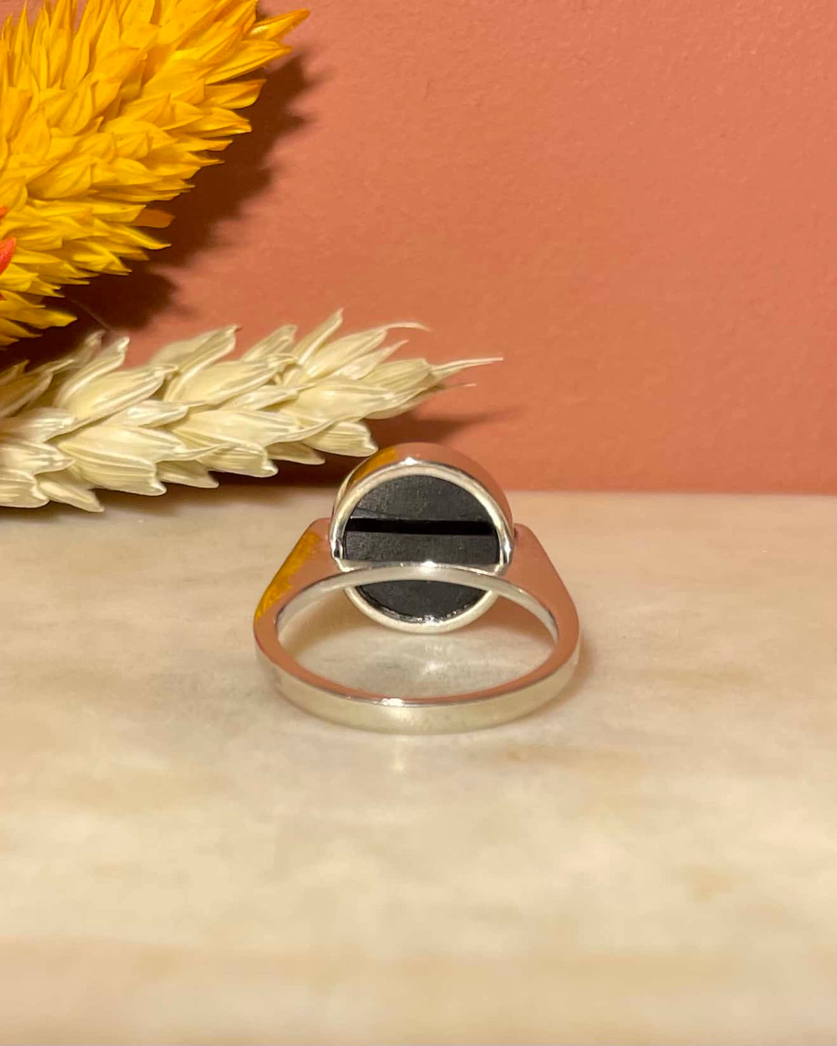 Bague Style Art - déco Onyx & Diamants "Jordan" - Elliade Paris
