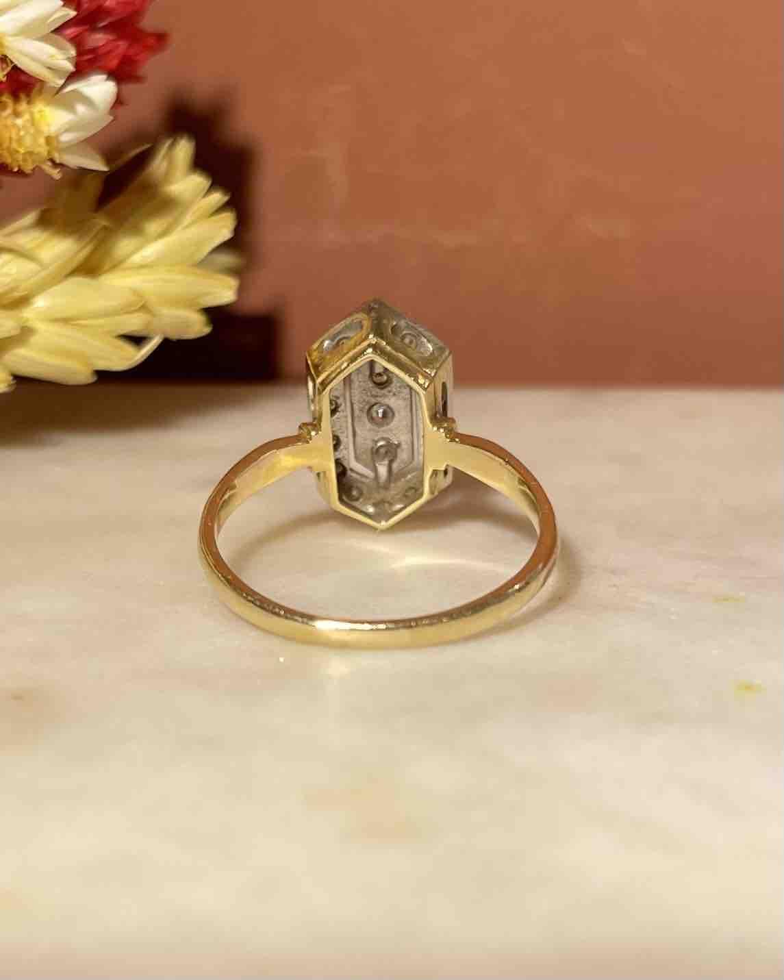 Art Deco style ring with diamonds "Khady"