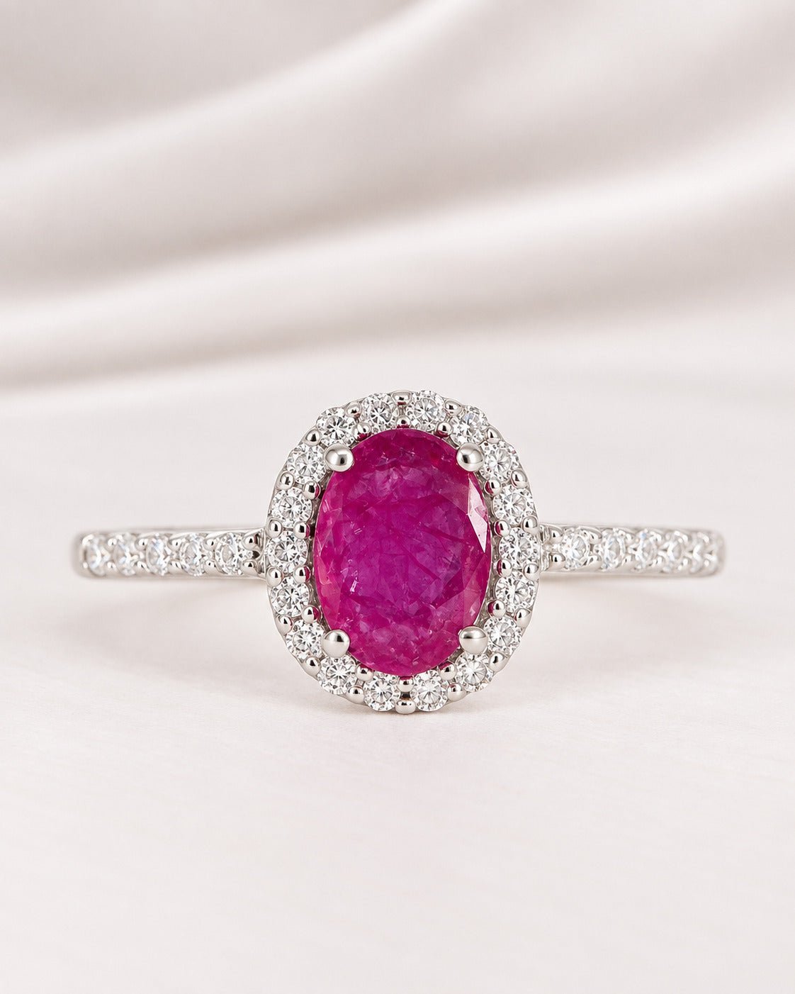 Bague Style Art-Déco Rubis 0.72 carat & Diamants 0.28 carat "Doris" - Elliade Paris