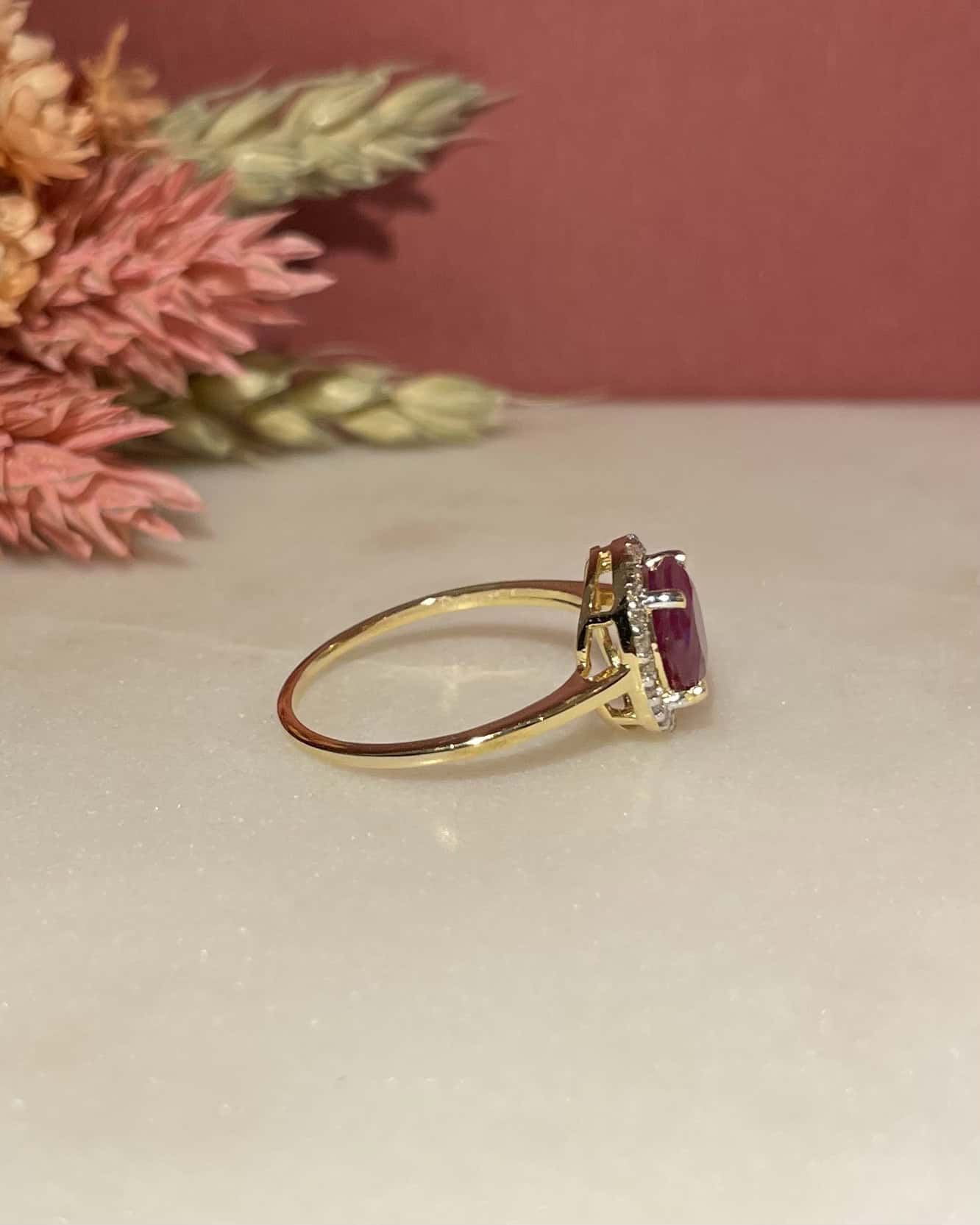 Bague Style Art - Déco Rubis 1.45 carat & Diamants "Karmen" - Elliade Paris