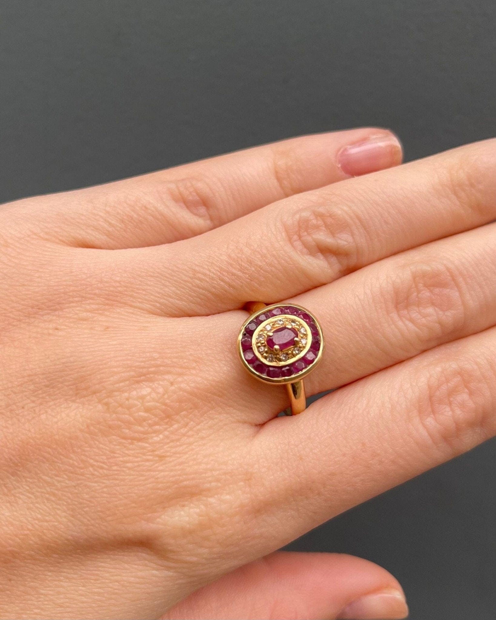 Bague style Art - déco Rubis & Diamants "Samia" - Elliade Paris