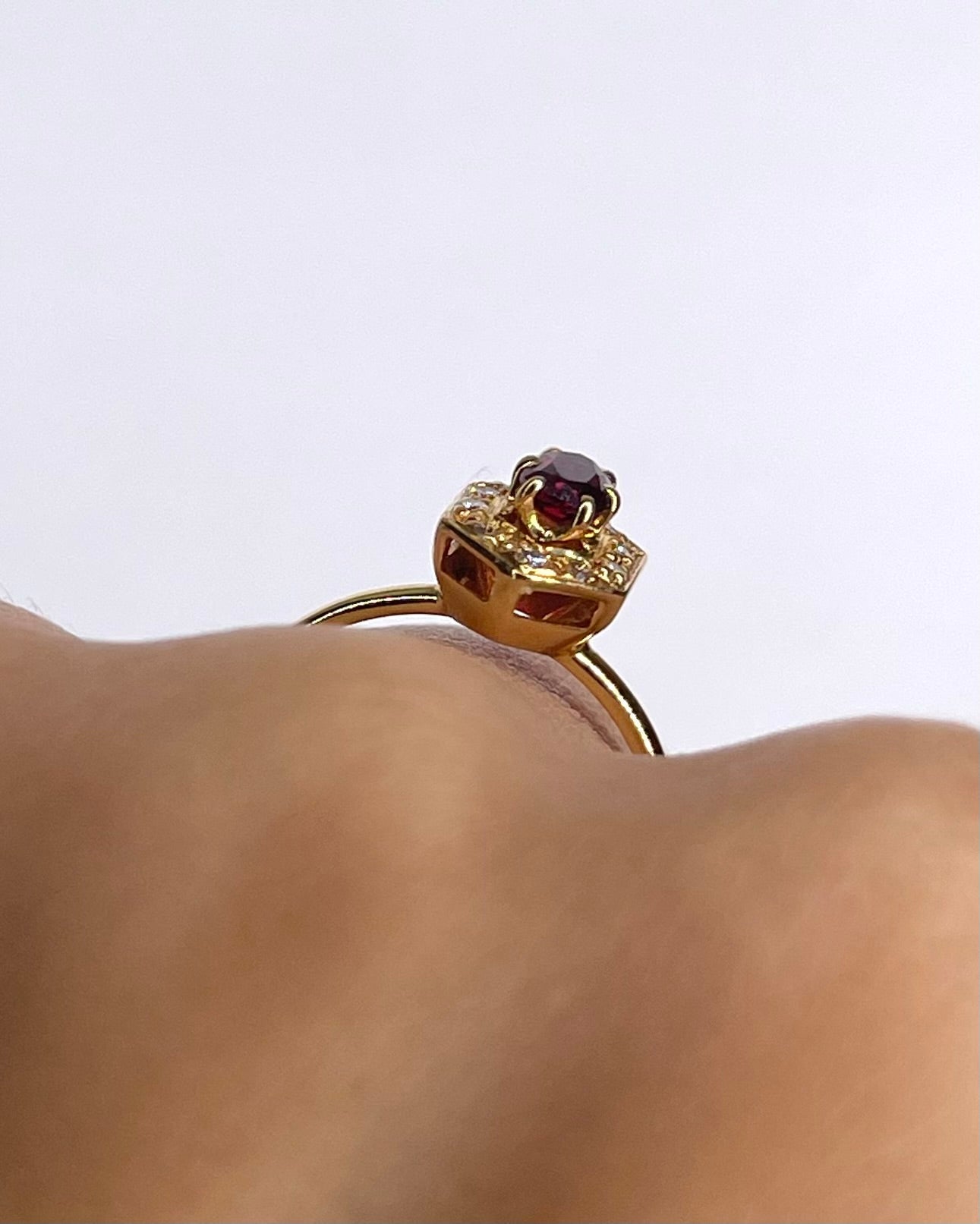 Bague Style Art - Déco Rubis & Diamants "Yolande" - Elliade Paris