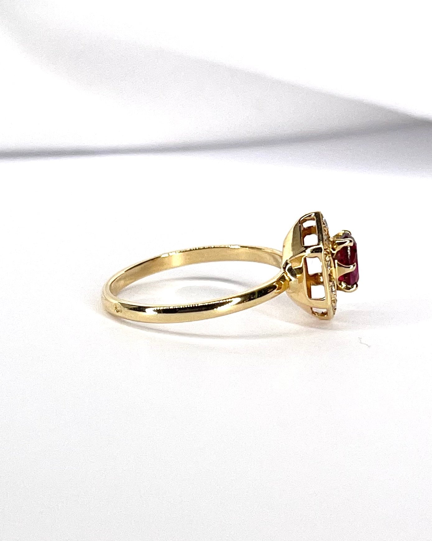 Bague Style Art - Déco Rubis & Diamants "Yolande" - Elliade Paris