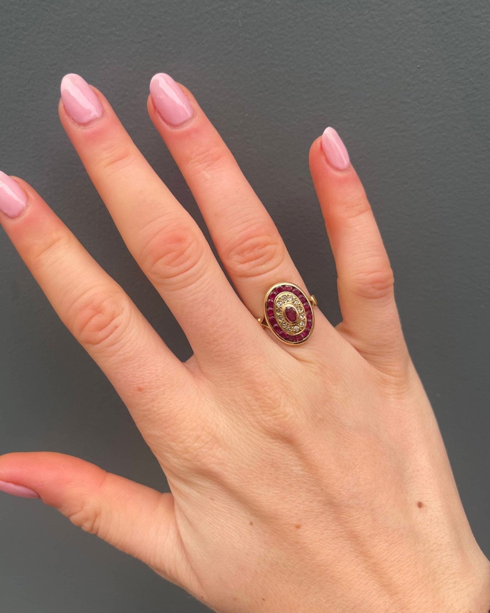 Bague Style Art - Déco Rubis & Diamants "Zoya" - Elliade Paris