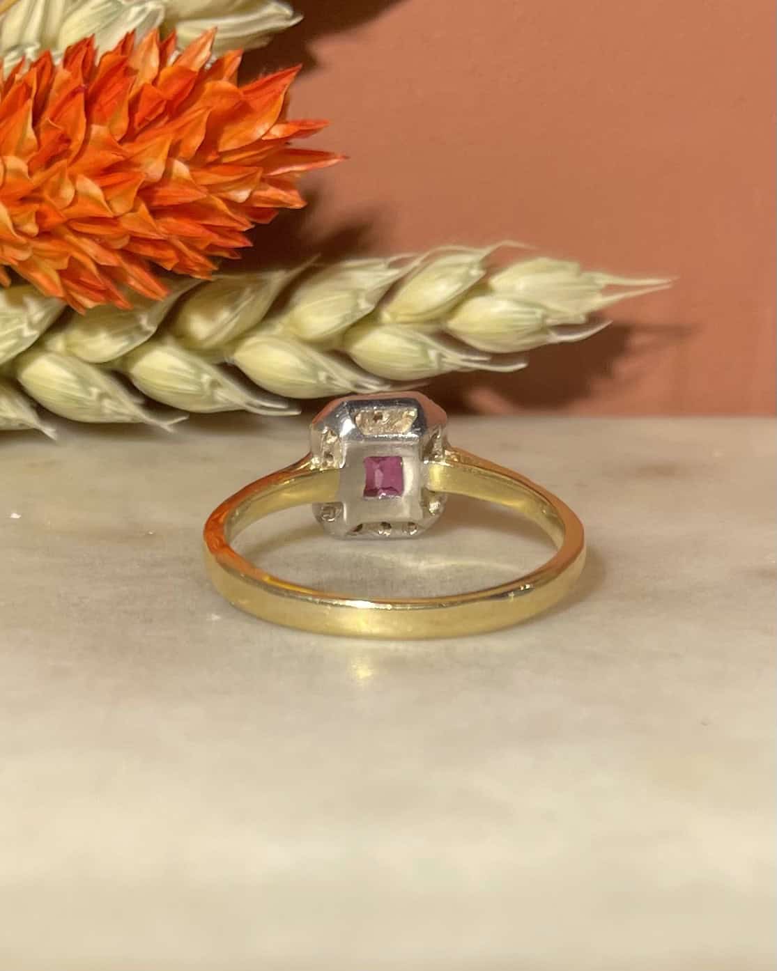 Art Deco Style Ring Ruby 0.50 carat & Diamonds "Alexa"