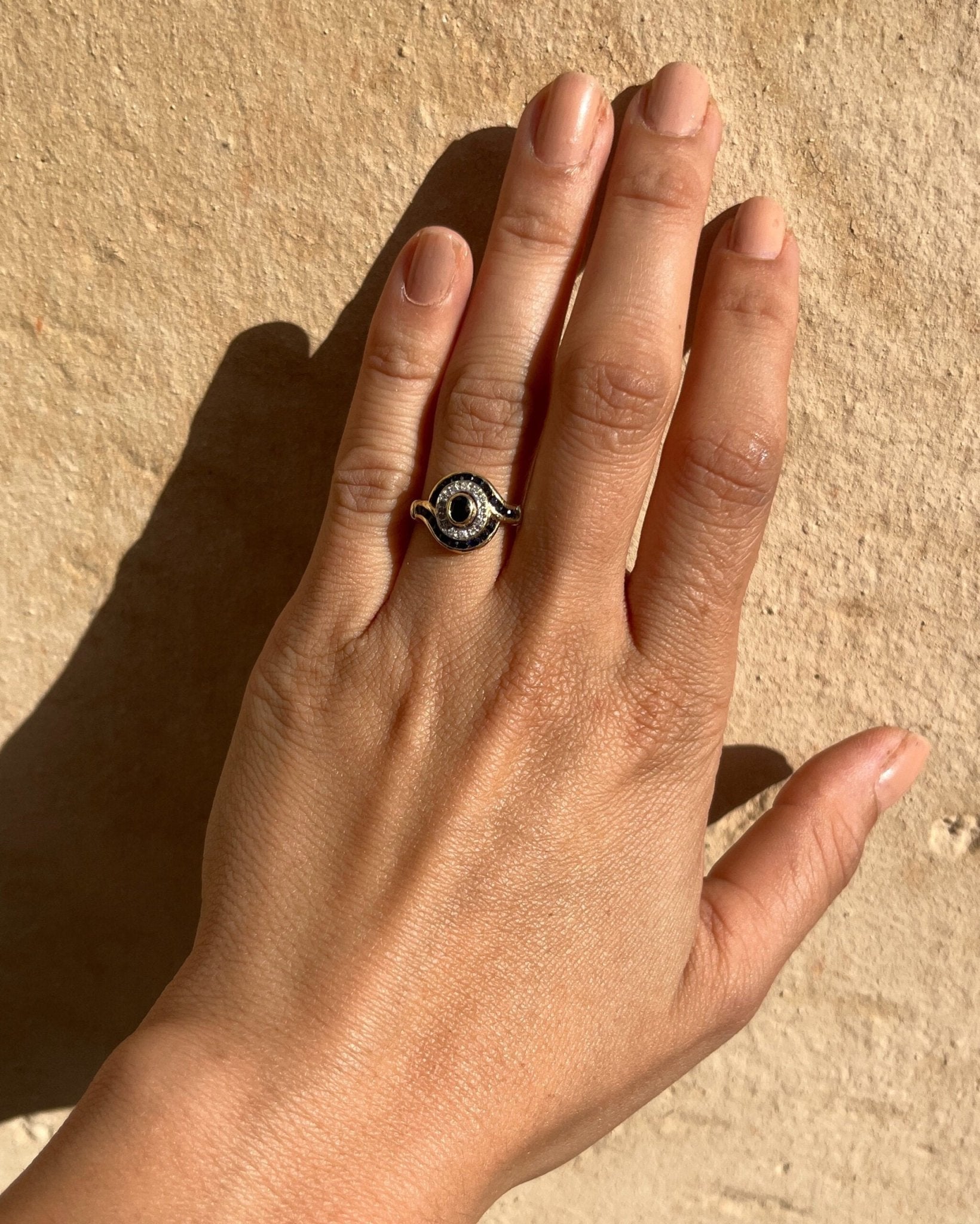 Bague style Art - Déco Saphirs et Diamants "Camille" - Elliade Paris