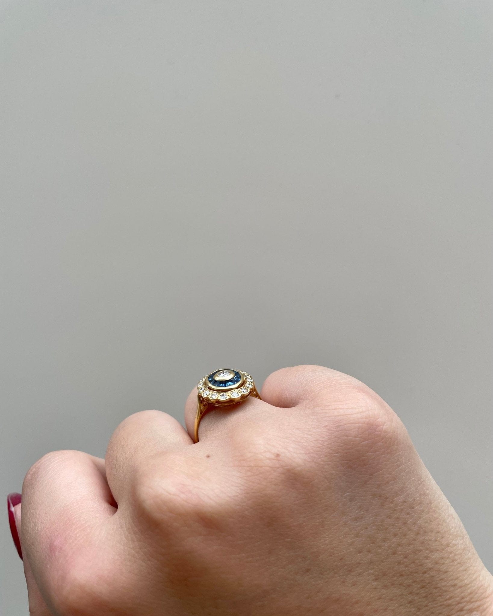 Bague Style Art - Déco Saphirs et Diamants "Louna" - Elliade Paris