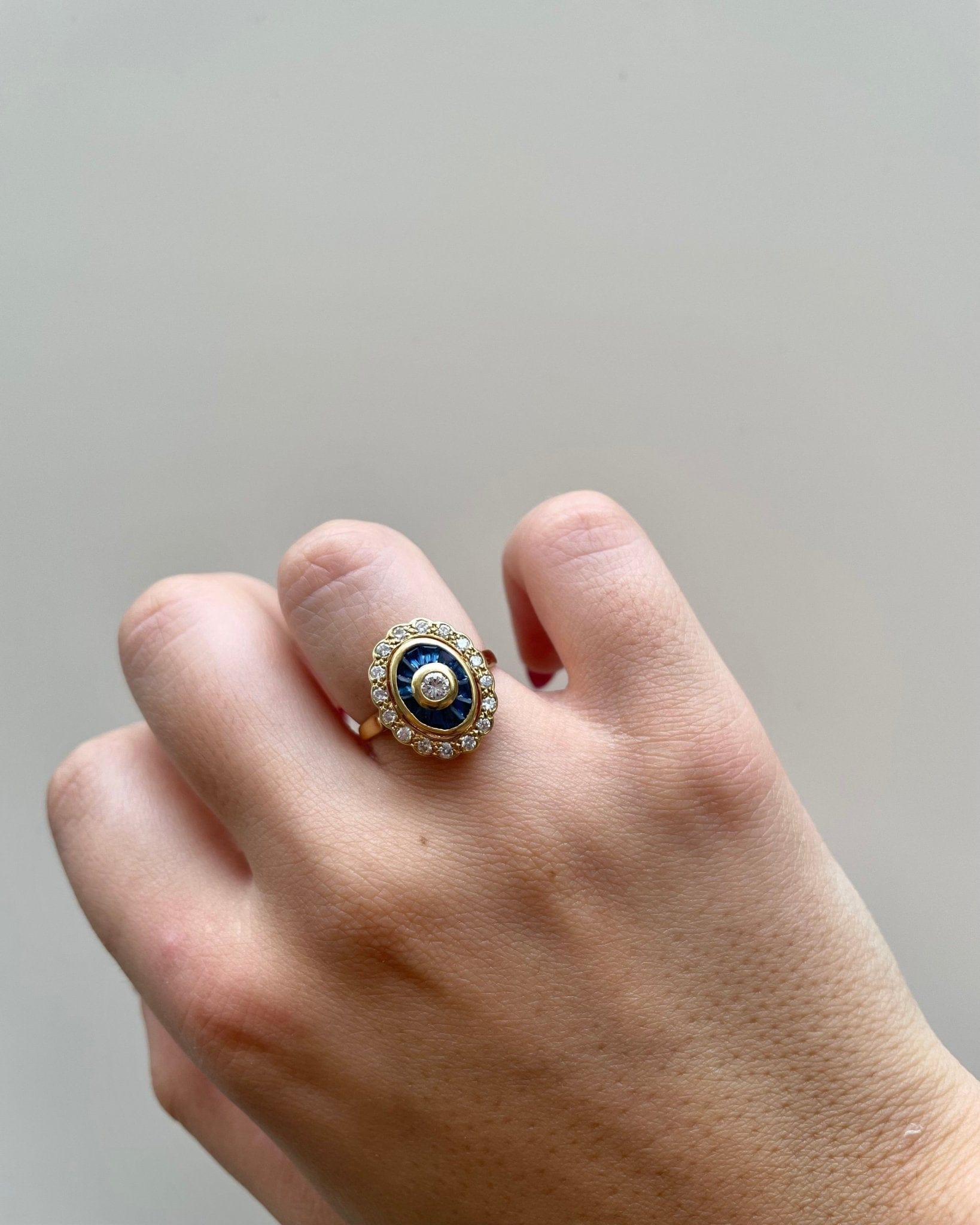 Bague Style Art - Déco Saphirs et Diamants "Louna" - Elliade Paris