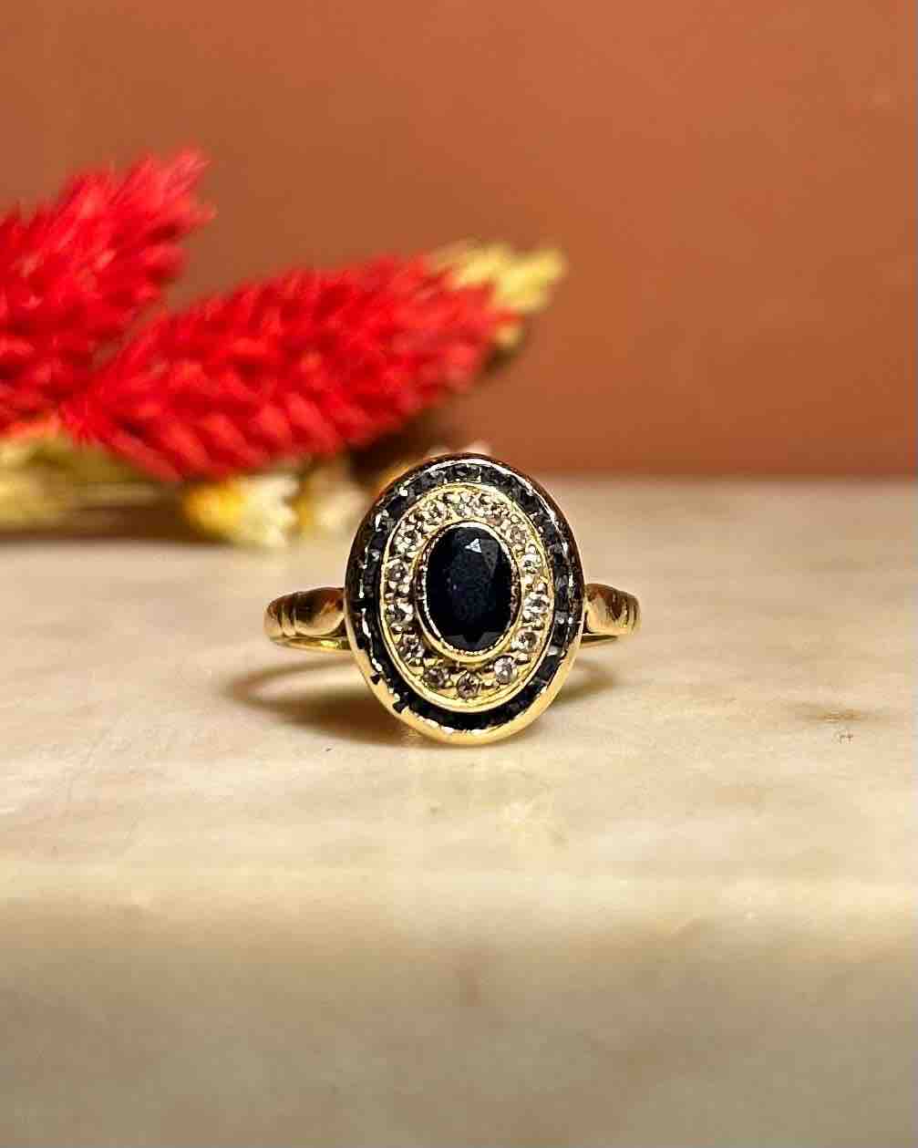 Bague Style Art - Déco Saphirs et Diamants "Orora" - Elliade Paris