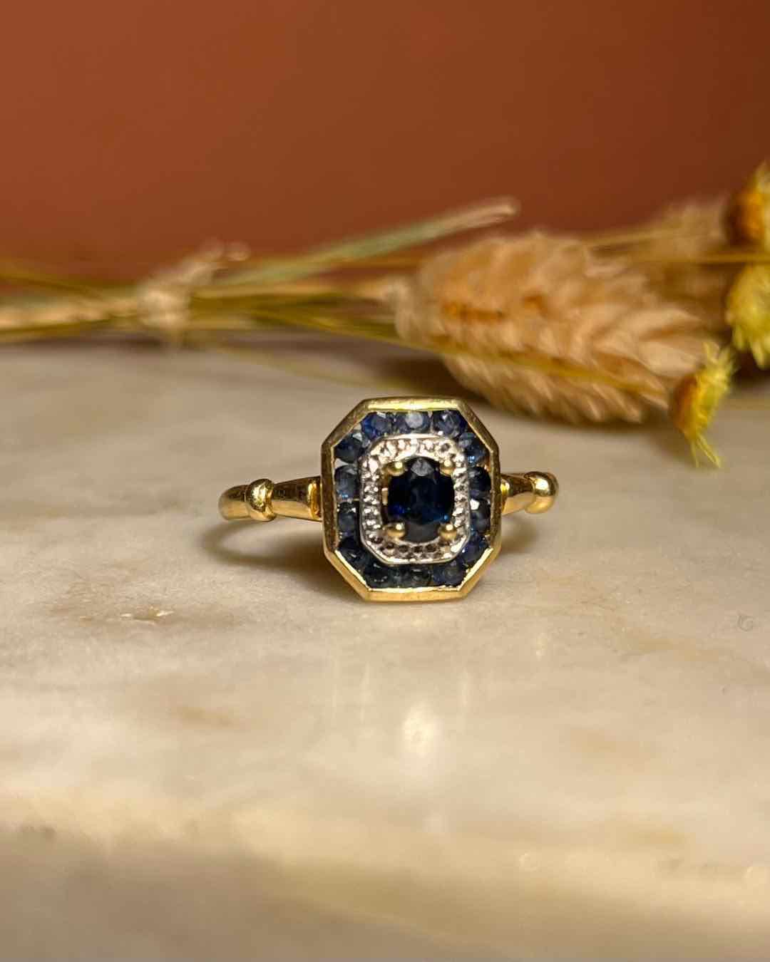 Bague style Art - Déco Saphirs "Pauline" - Elliade Paris