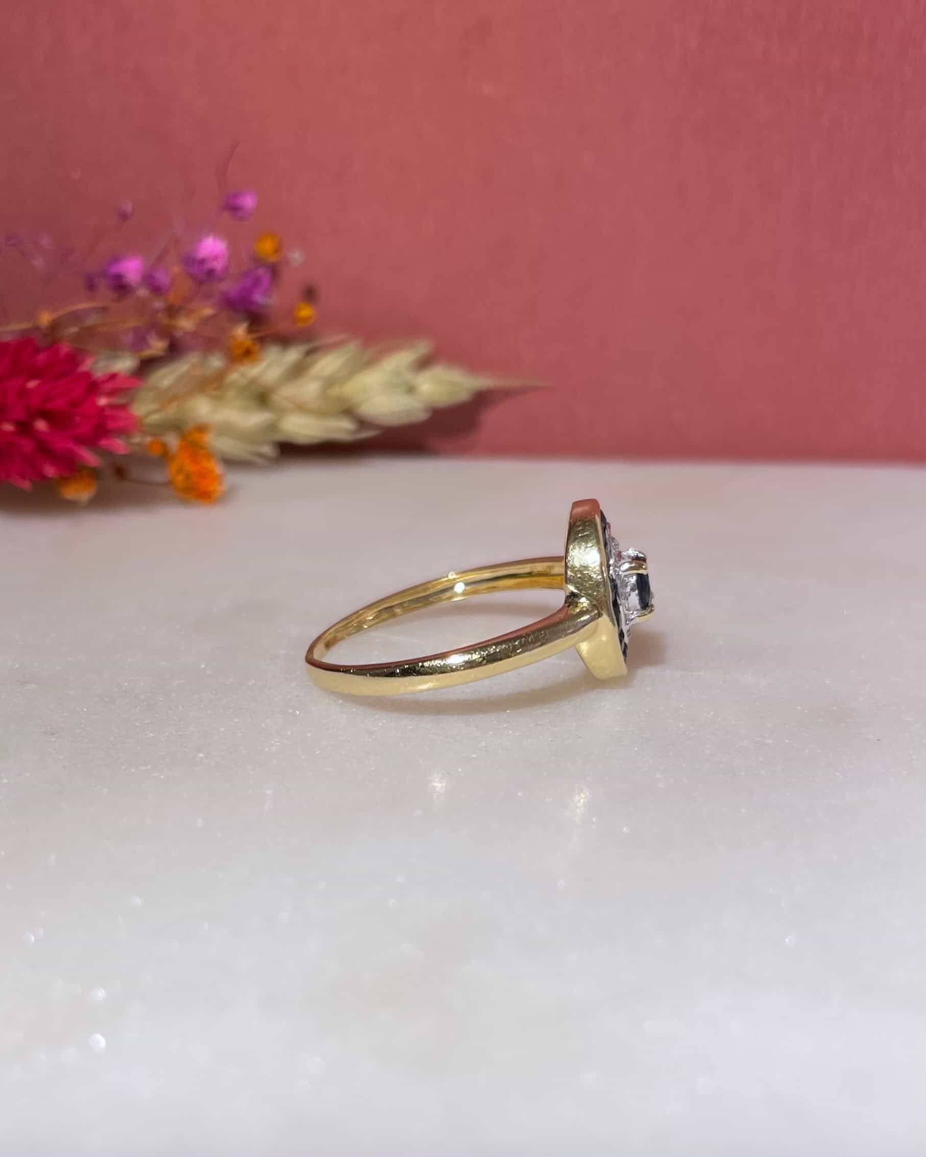 Bague Style Art-Déco Saphirs & Diamants "Katerina"