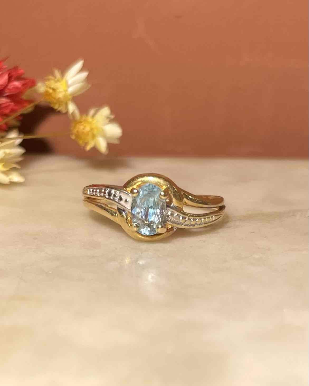 Bague Style Art Deco Topaze "Diya" - Elliade Paris