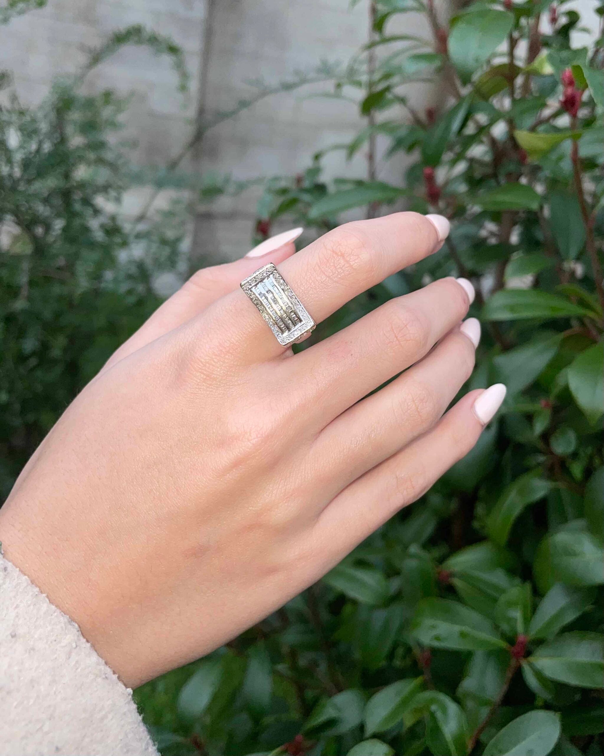 Bague Vintage Tank 124 Diamants "Alyssa"