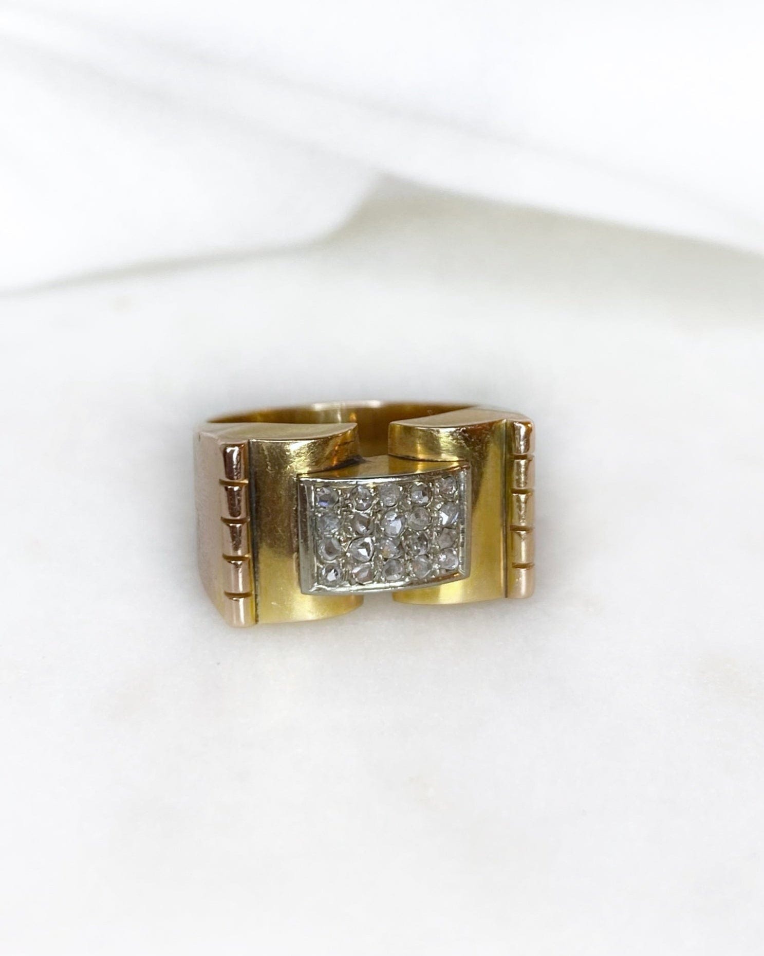 Bague Tank 20 Diamants & or 6,63g "Auréa" - Elliade Paris