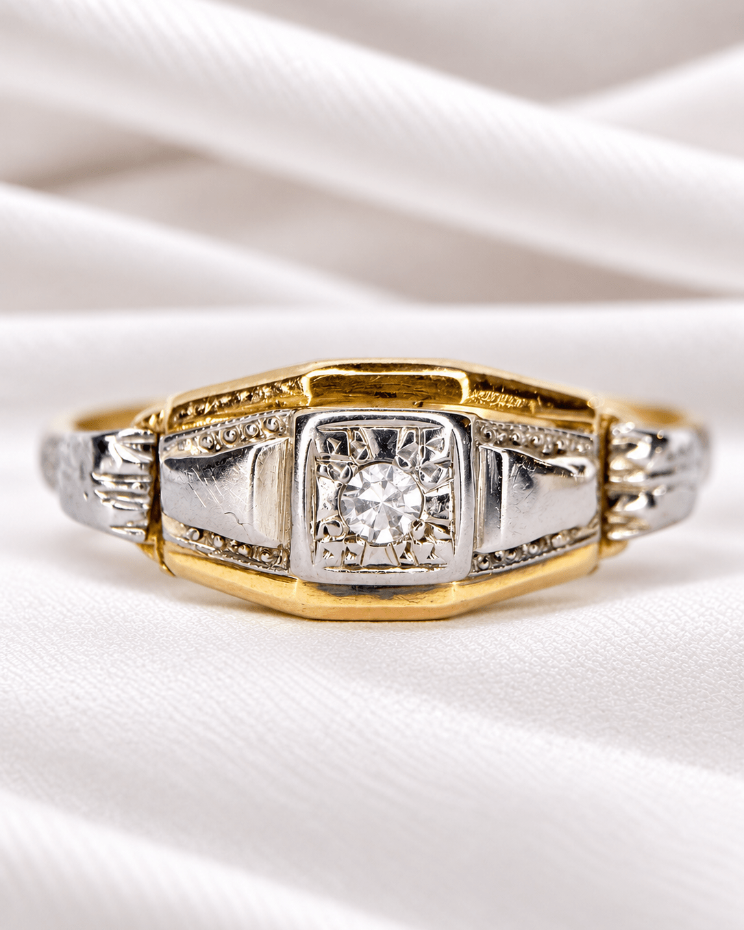 Bague Tank Art-Déco Diamant "Elina" - Elliade Paris