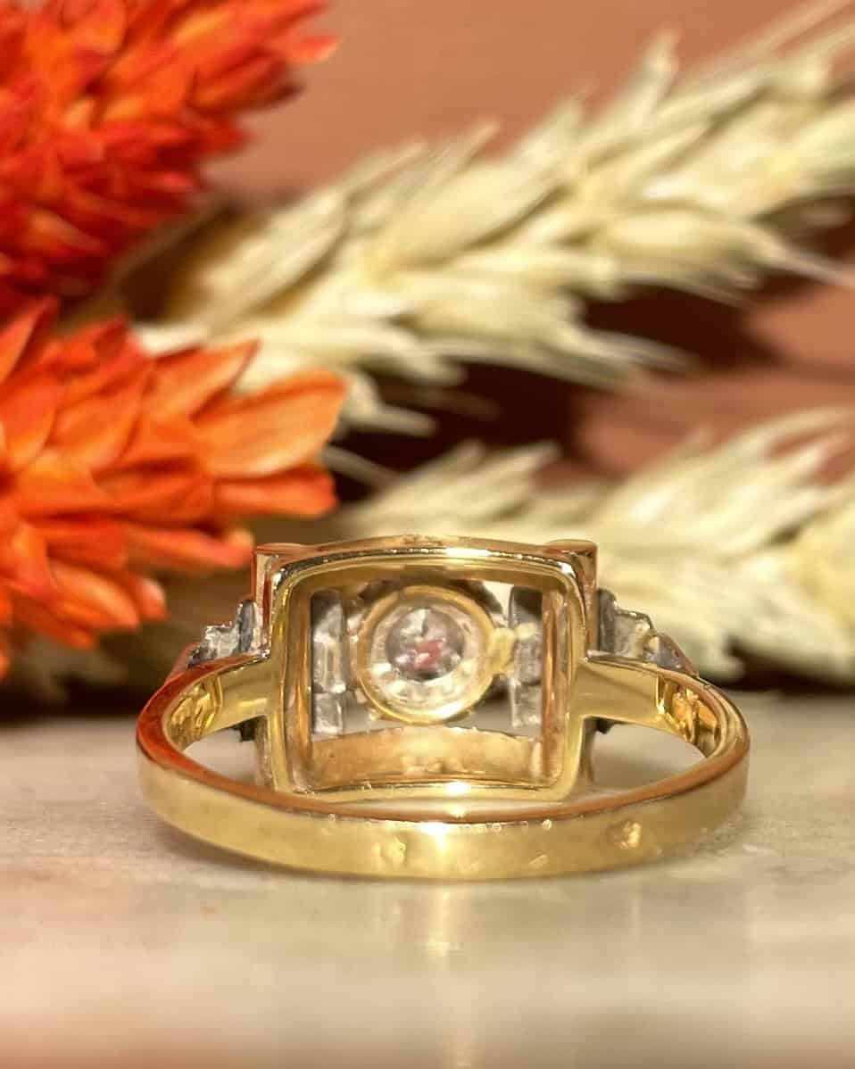 Bague Tank Art - déco Diamant "Gladys" - Elliade Paris