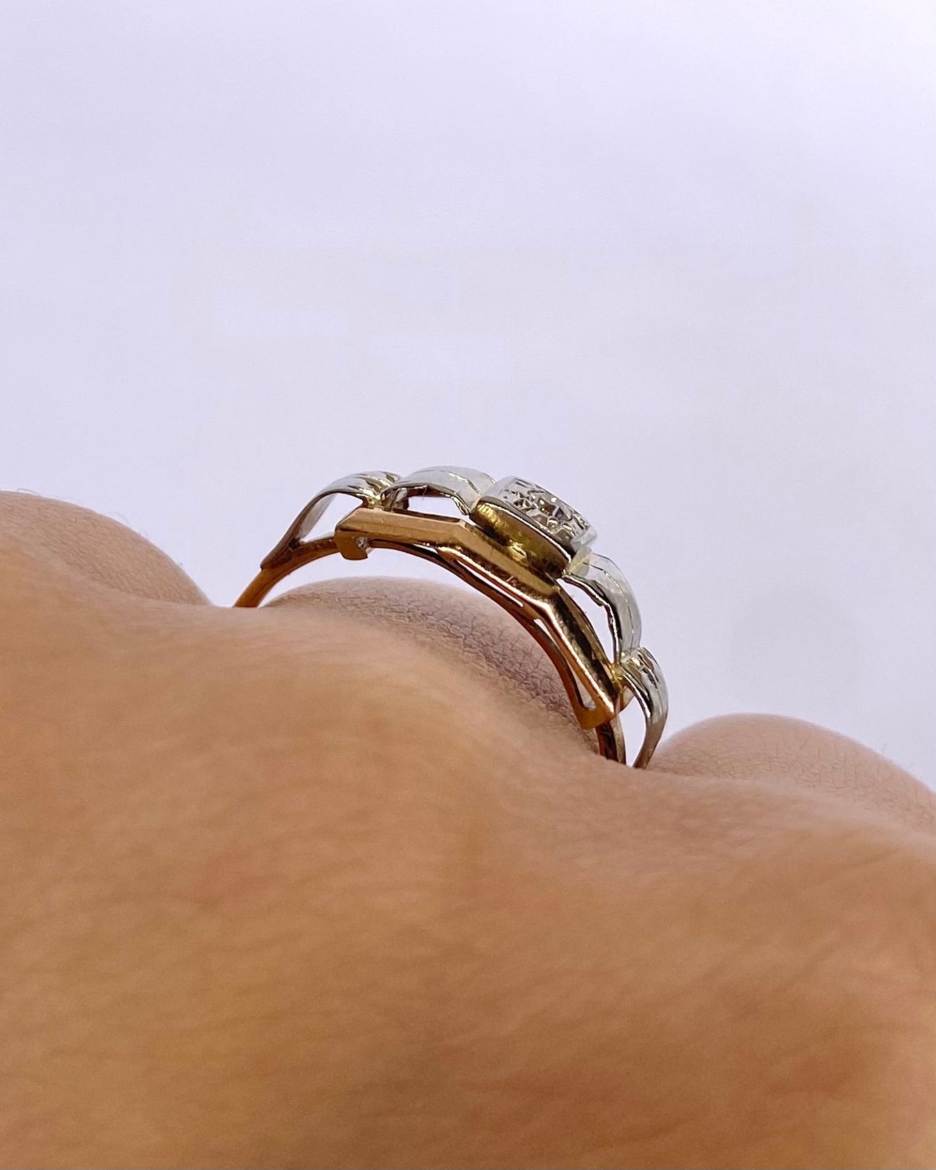 Bague Tank Art Déco Diamant "Jocelyne" - Elliade Paris