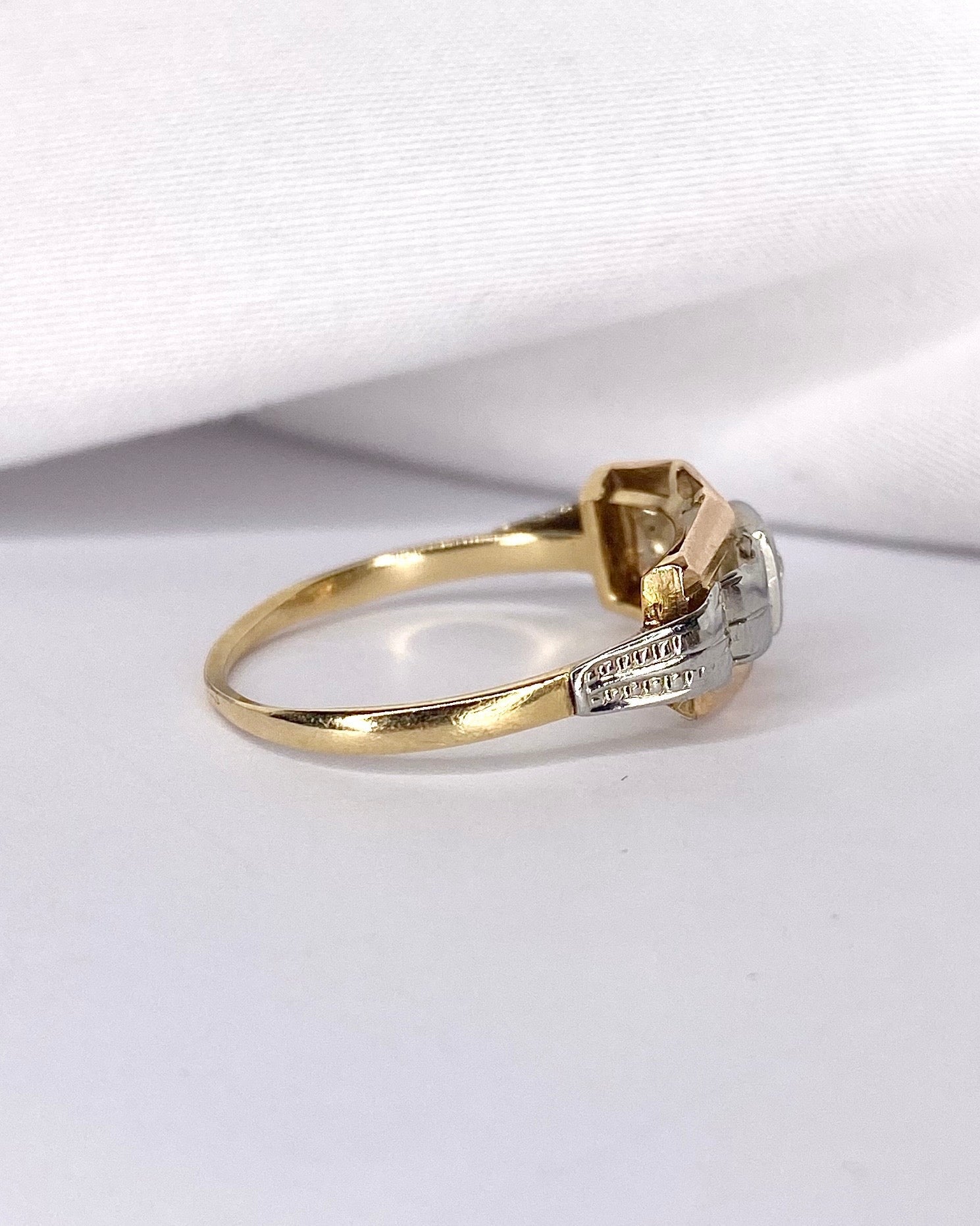 Bague Tank Art Déco Diamant "Jocelyne" - Elliade Paris