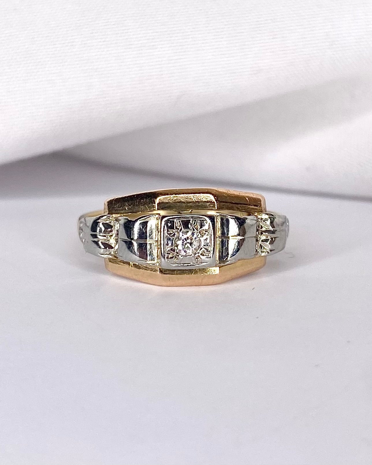 Bague Tank Art Déco Diamant "Jocelyne" - Elliade Paris
