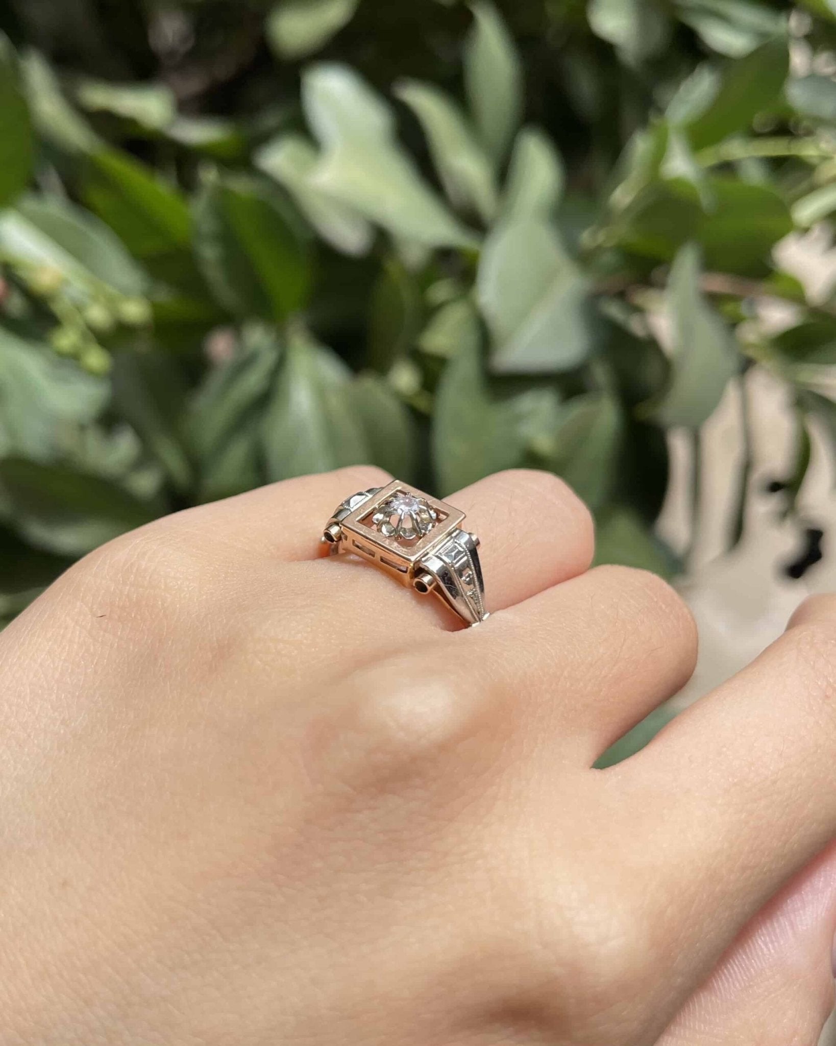 Bague Tank Art - déco Diamant "Payton" - Elliade Paris