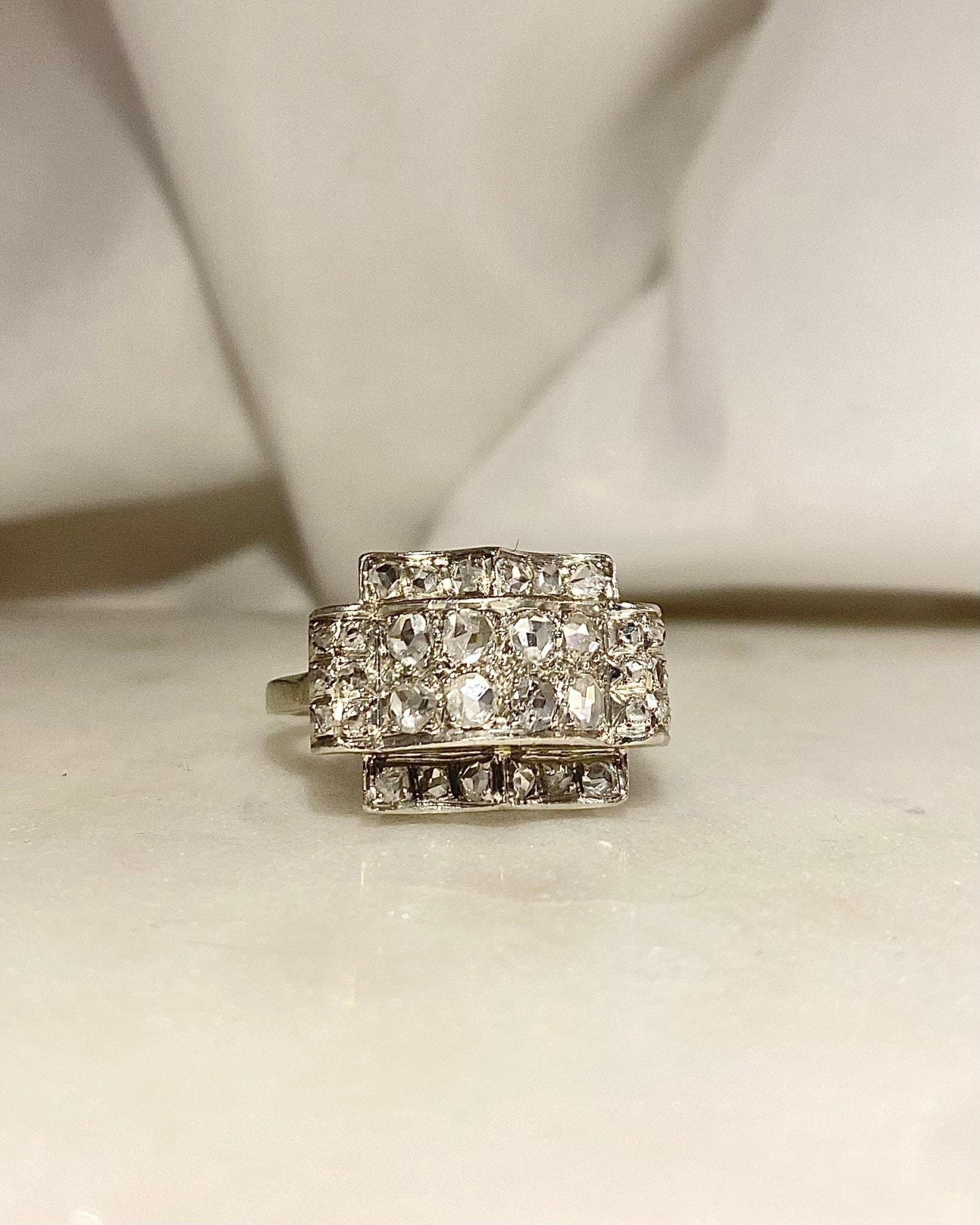 Bague Tank Art - Déco Diamants 0.52 carat "Padim" - Elliade Paris