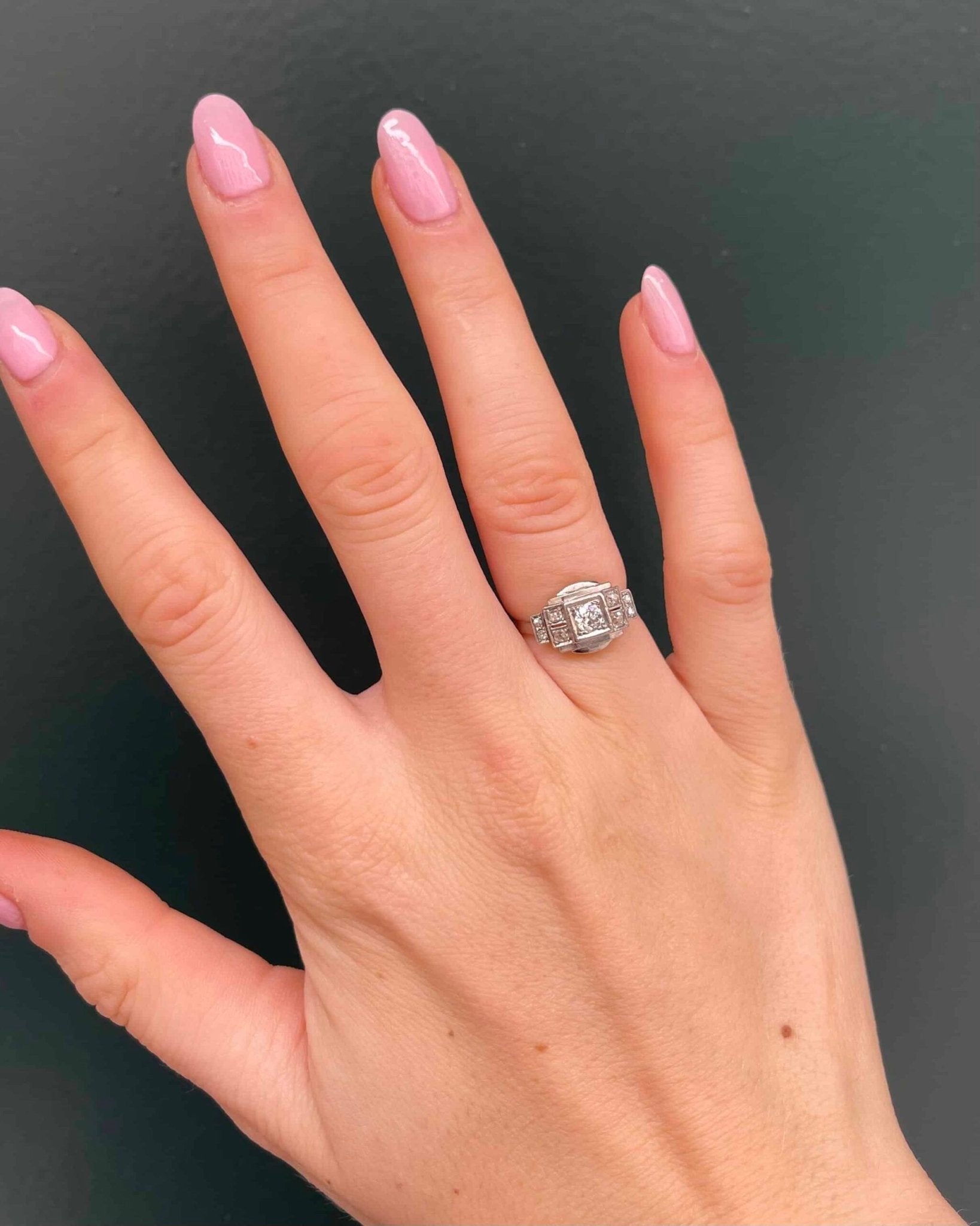 Bague Tank Art - Déco Diamants 0.56 carat "Ethel" - Elliade Paris