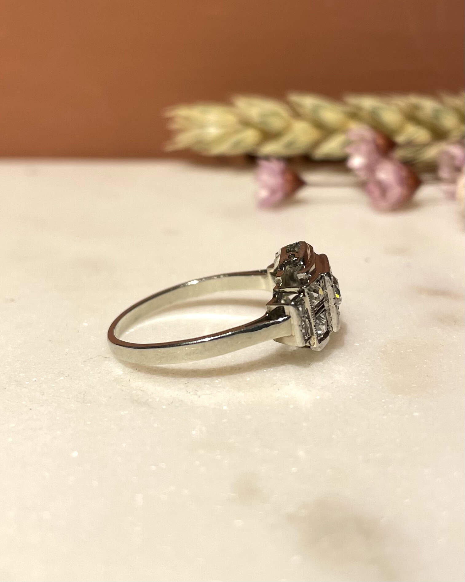 Bague Tank Art - Déco Diamants 0.56 carat "Ethel" - Elliade Paris