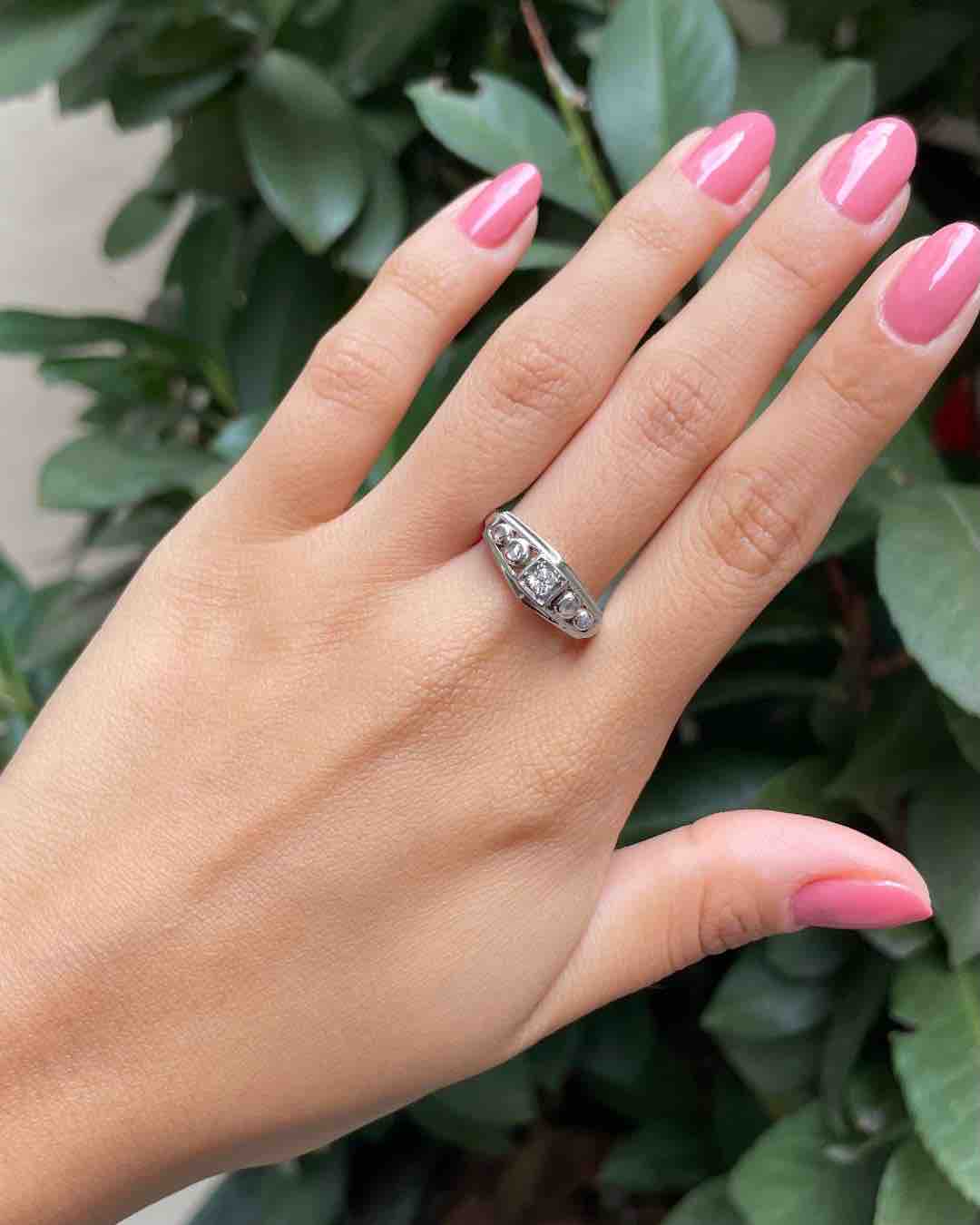 Bague Tank Art Déco Diamants "Laure" - Elliade Paris