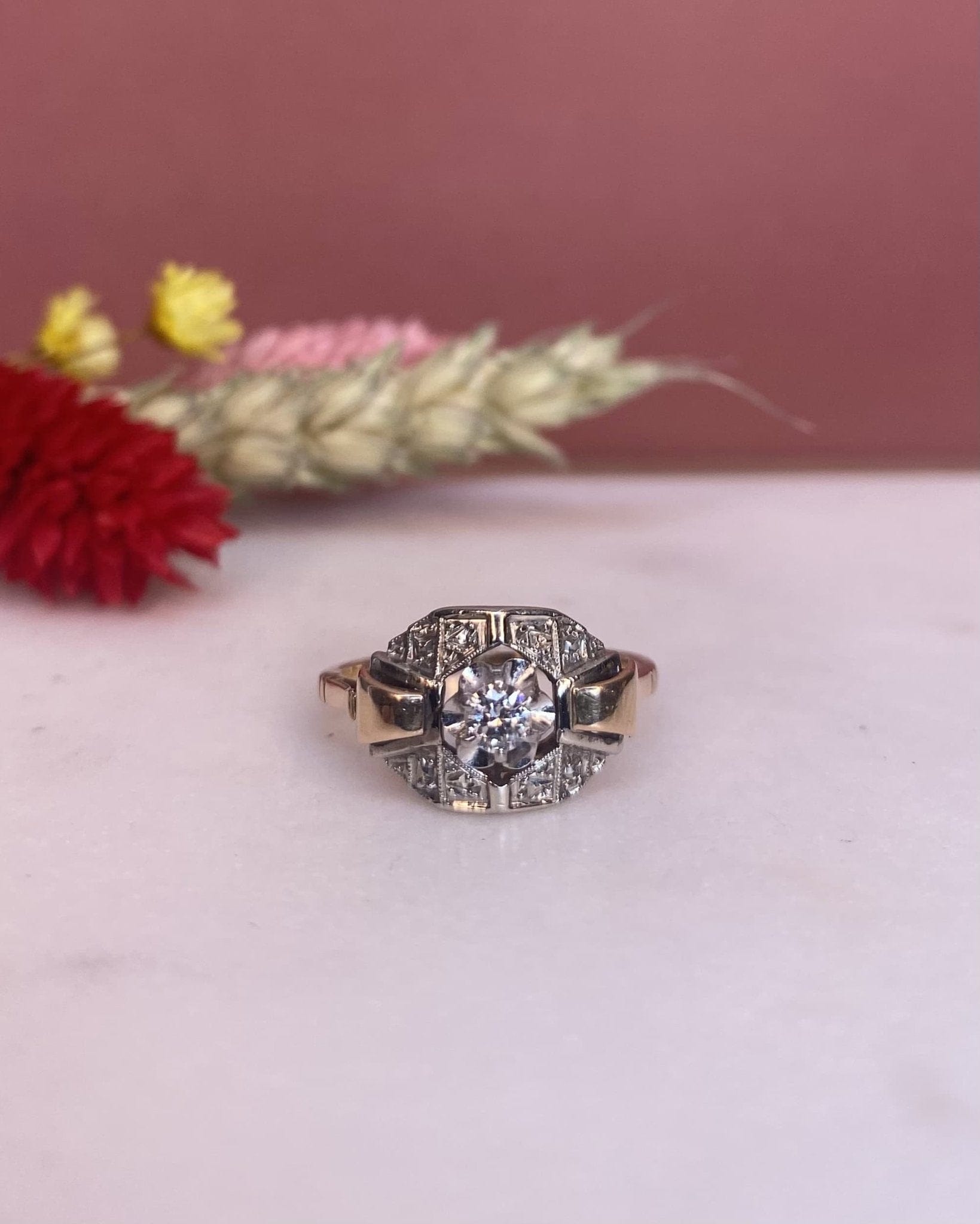 Bague Tank Art - Déco Diamants "Maha" - Elliade Paris