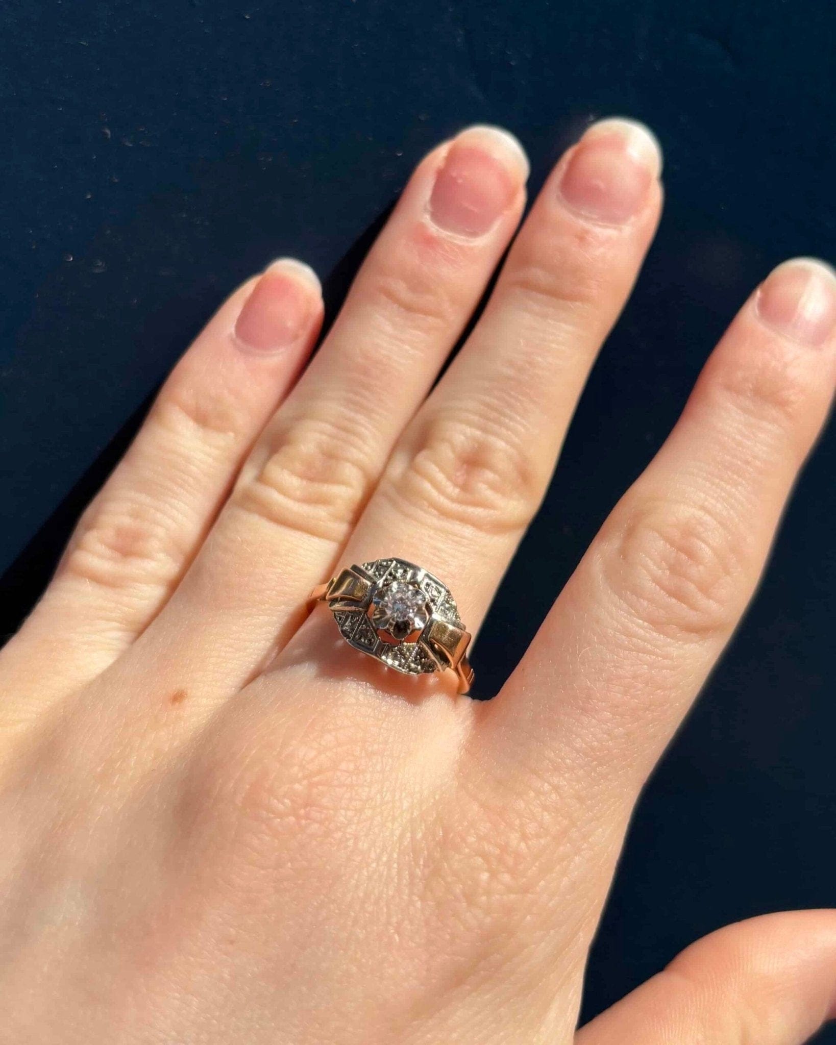 Bague Tank Art - Déco Diamants "Maha" - Elliade Paris