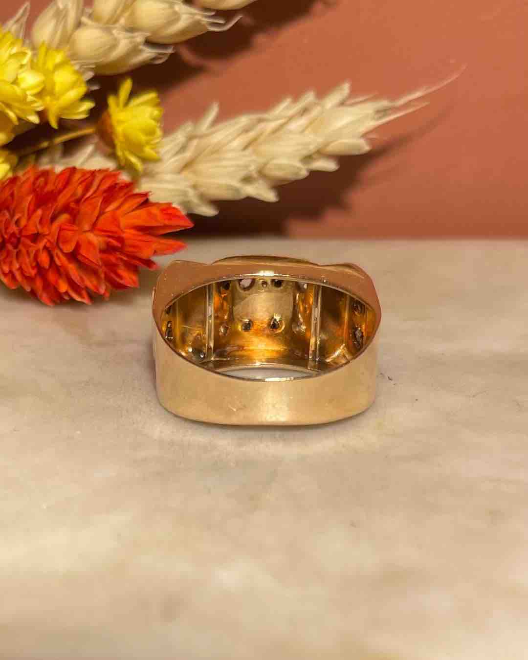 Bague Tank Art - déco Diamants "Oda" - Elliade Paris