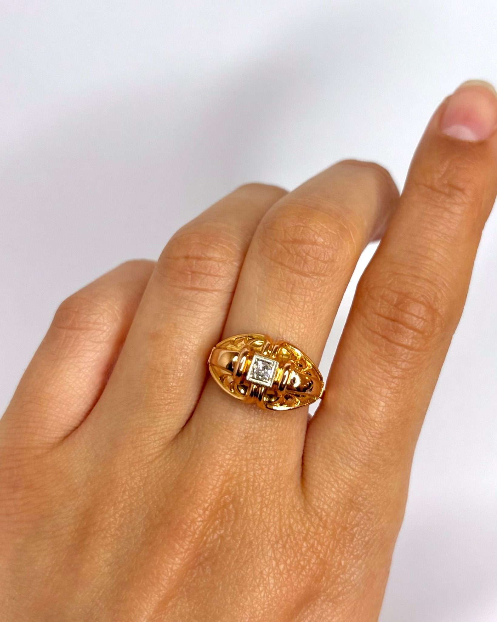 Bague Tank Diamant "Camélia" - Elliade Paris