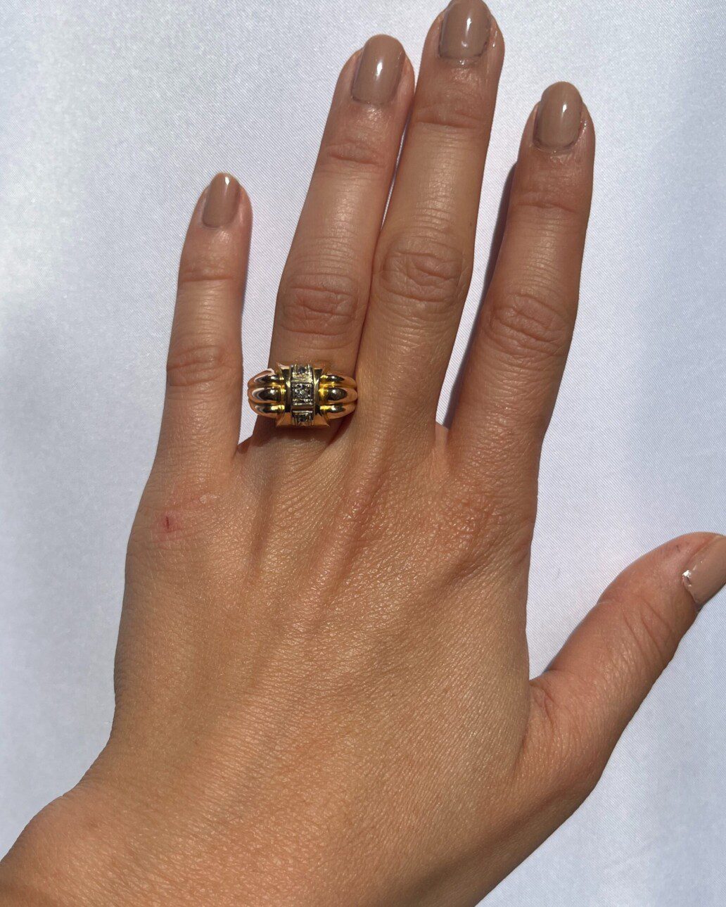 Anillo de tanque de diamantes "Abby"