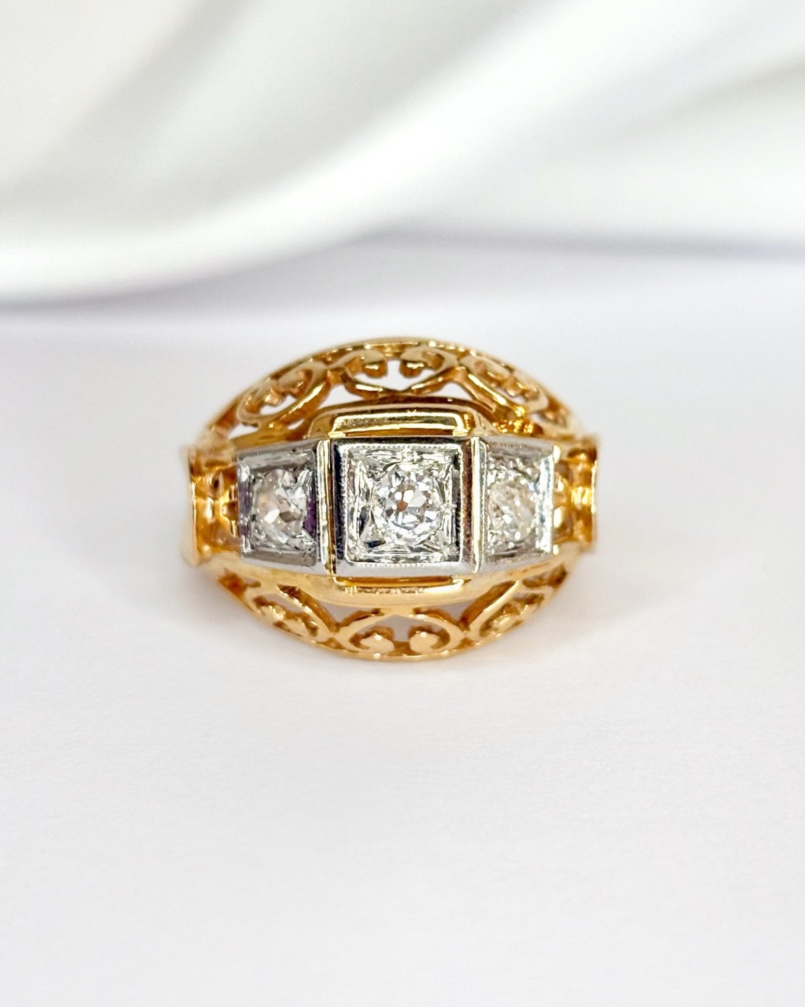 Bague Tank Diamants 0.35 carat & Or 18 carats 7,58g "Lana" - Elliade Paris