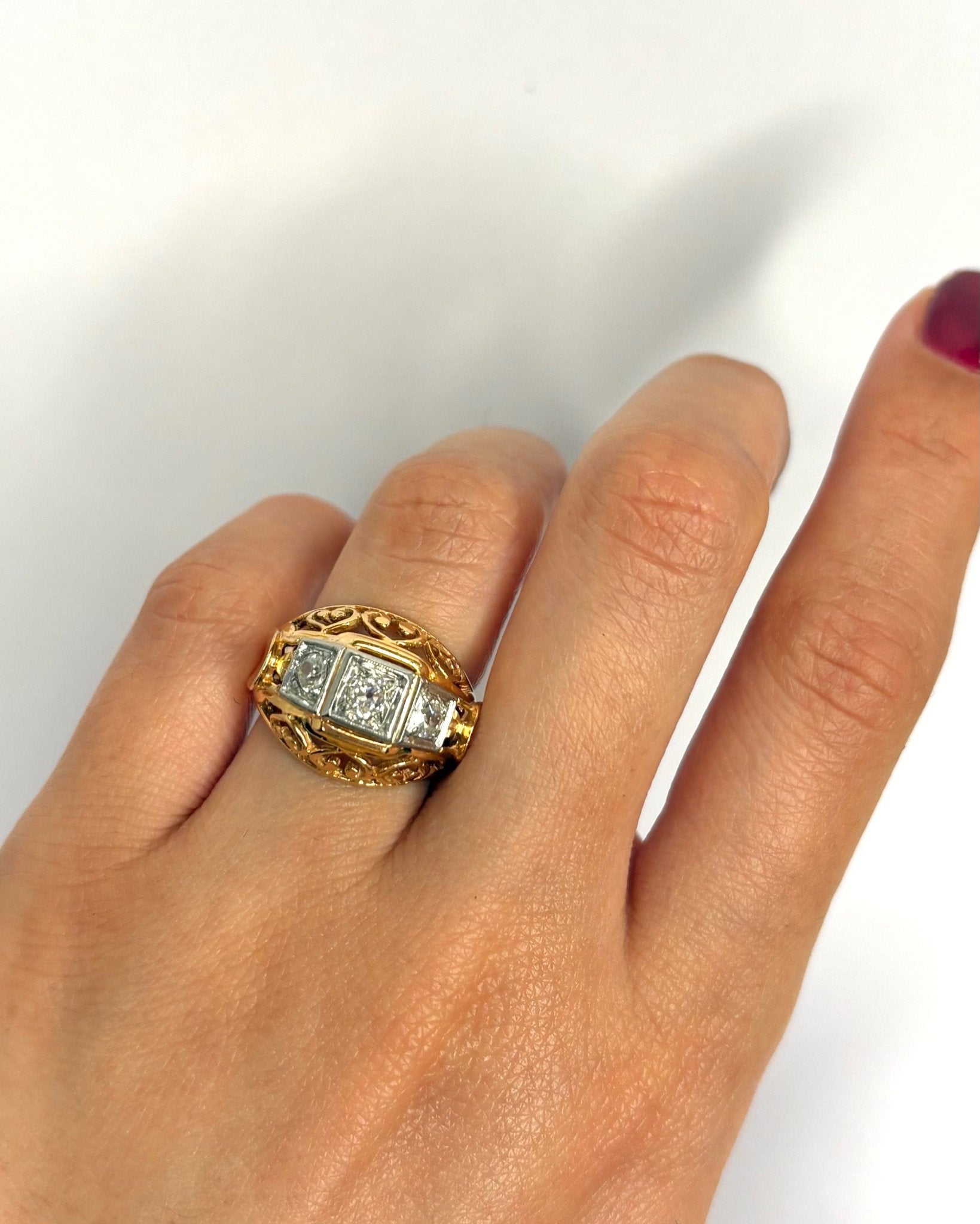 Bague Tank Diamants 0.35 carat & Or 18 carats 7,58g "Lana" - Elliade Paris