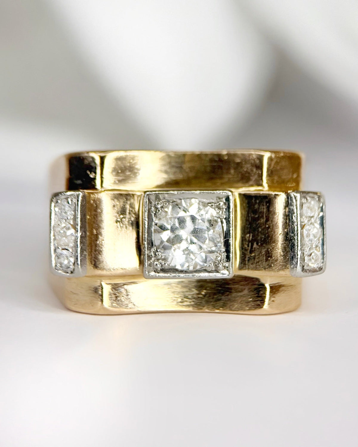 Bague Tank Diamants 0.57 carat & Or 18 carats 8.86g "Cassie" - Elliade Paris