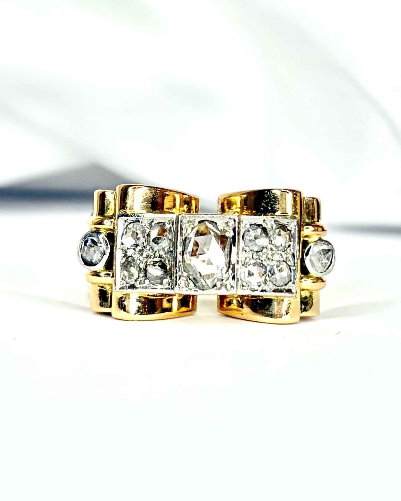 Bague Tank Diamants 0.60 carat & Or 13,52g "Bérénice" - Elliade Paris