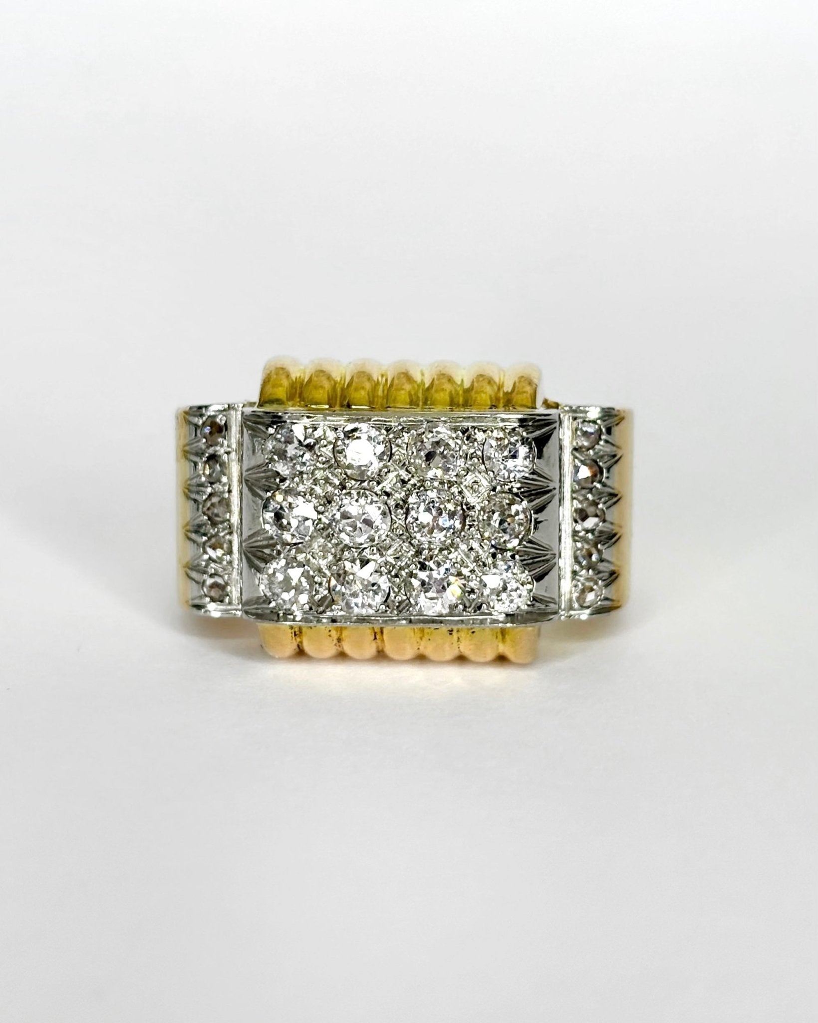 Bague Tank Diamants 0.89 ct & Or 12,03g "Julia" - Elliade Paris
