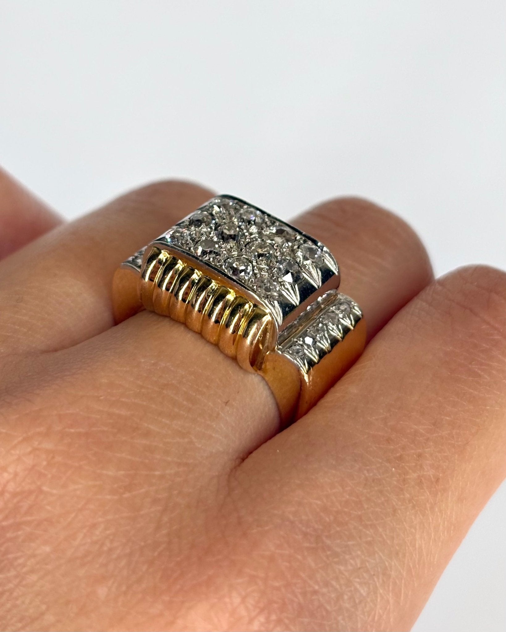 Bague Tank Diamants 0.89 ct & Or 12,03g "Julia" - Elliade Paris