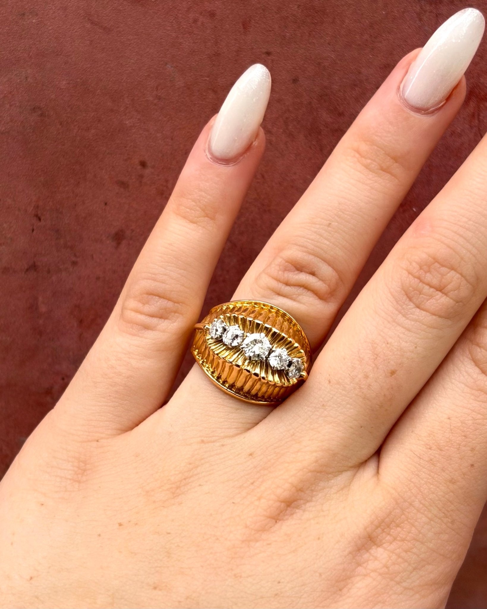 Bague Tank Diamants 1.03 carat & Or 18 carats 9 g "Lally" - Elliade Paris